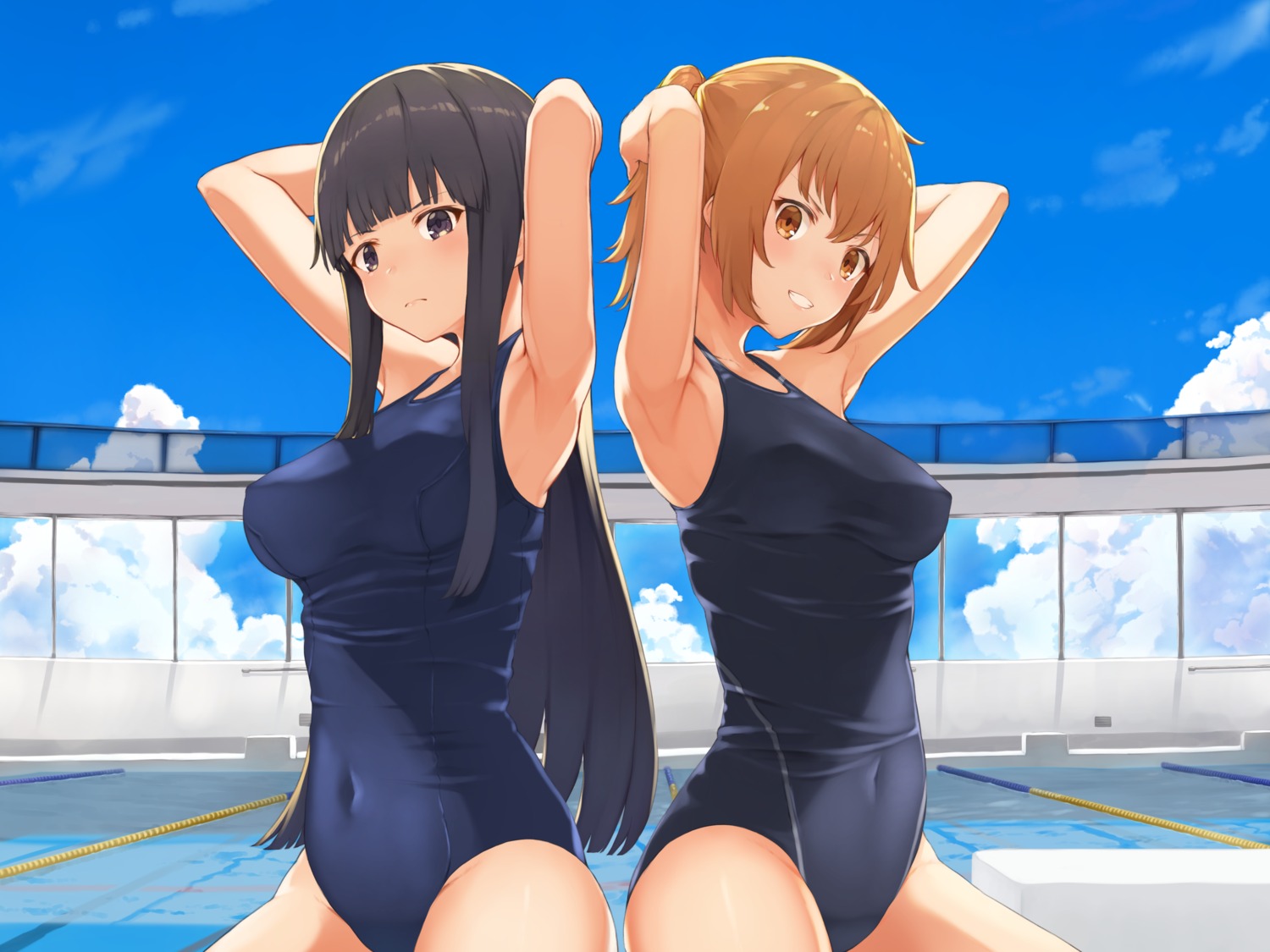 erect_nipples piisu school_swimsuit swimsuits