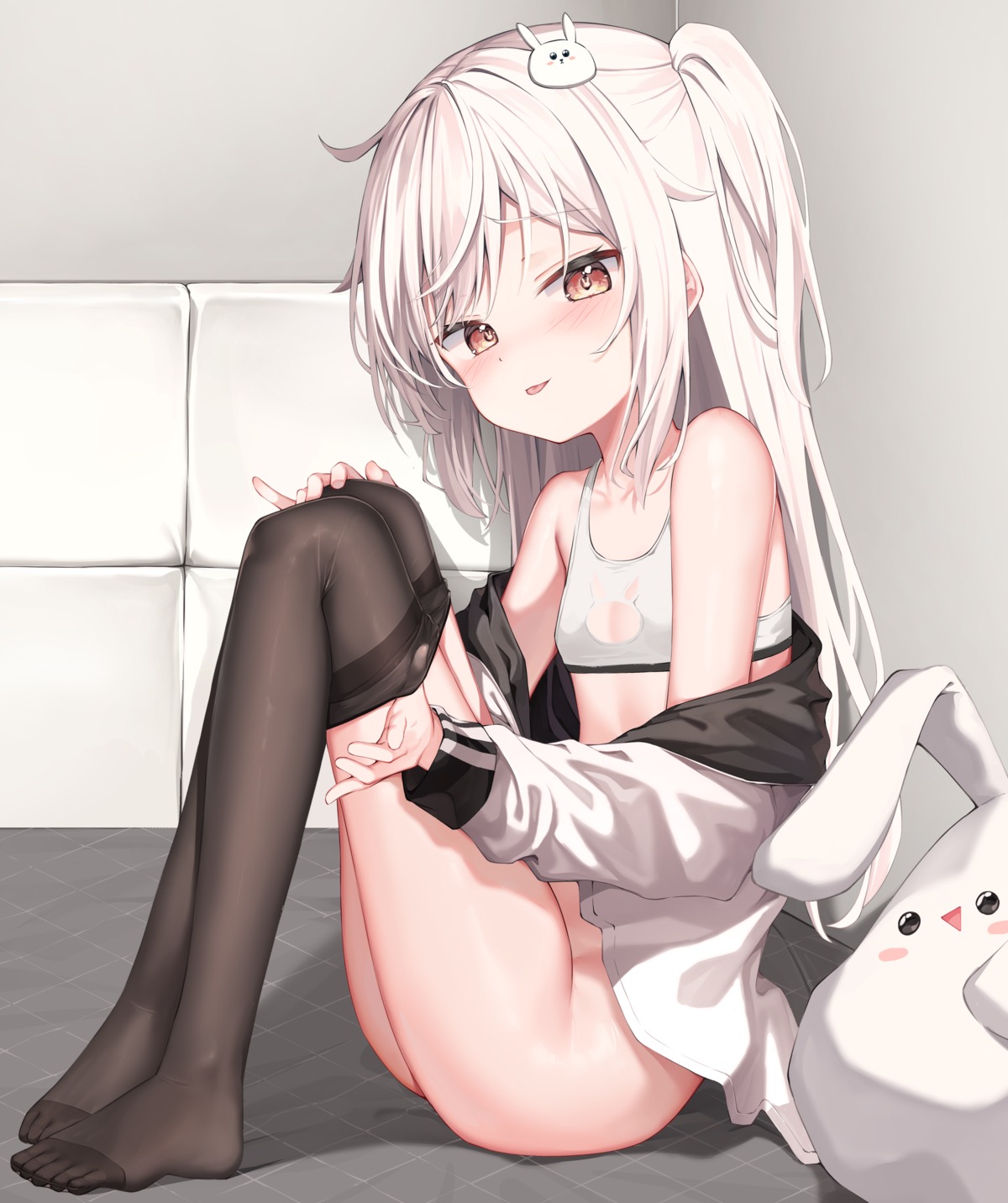 bra loli mannack nopan open_shirt pantyhose undressing