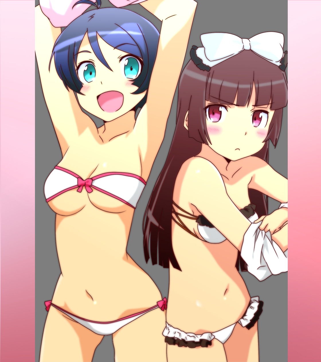 bikini cleavage gokou_ruri isono_wakame ore_no_imouto_ga_konnani_kawaii_wake_ga_nai puu_maru sazae_san swimsuits underboob