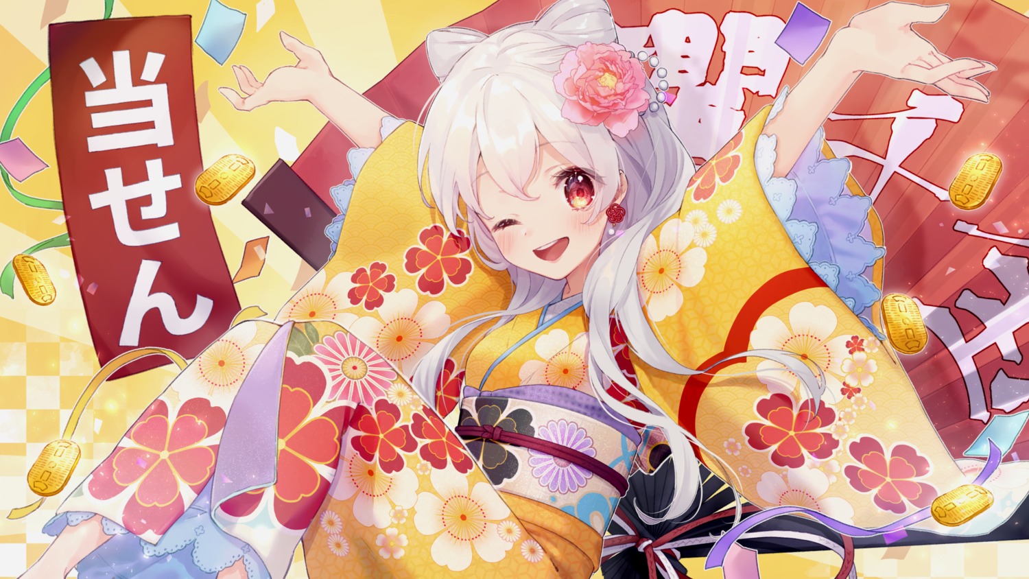 hoshino_ruru kimono wallpaper