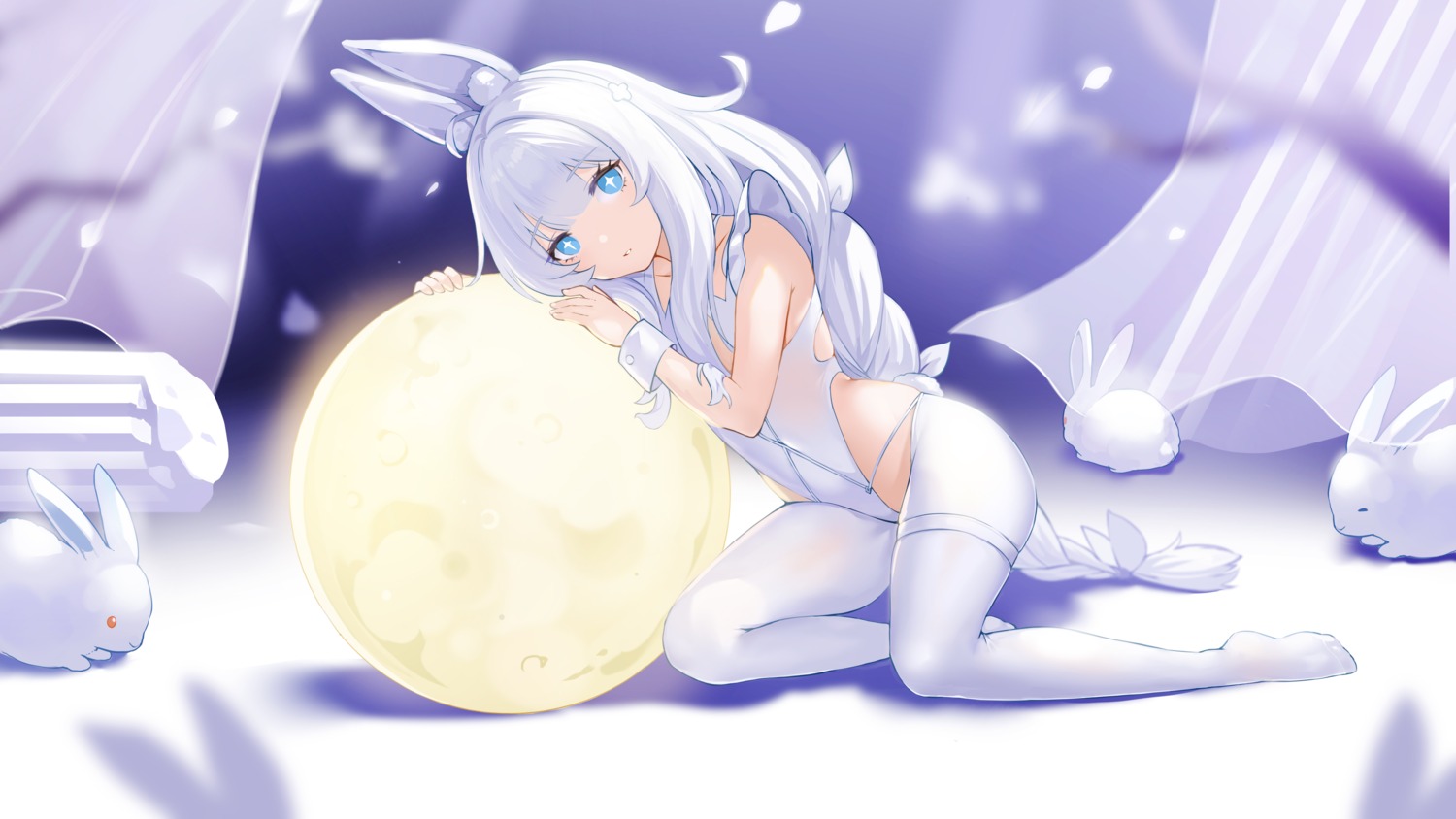 2r-_(pixiv8168114) animal_ears azur_lane bunny_ears bunny_girl garter le_malin_(azur_lane) no_bra pantyhose tail