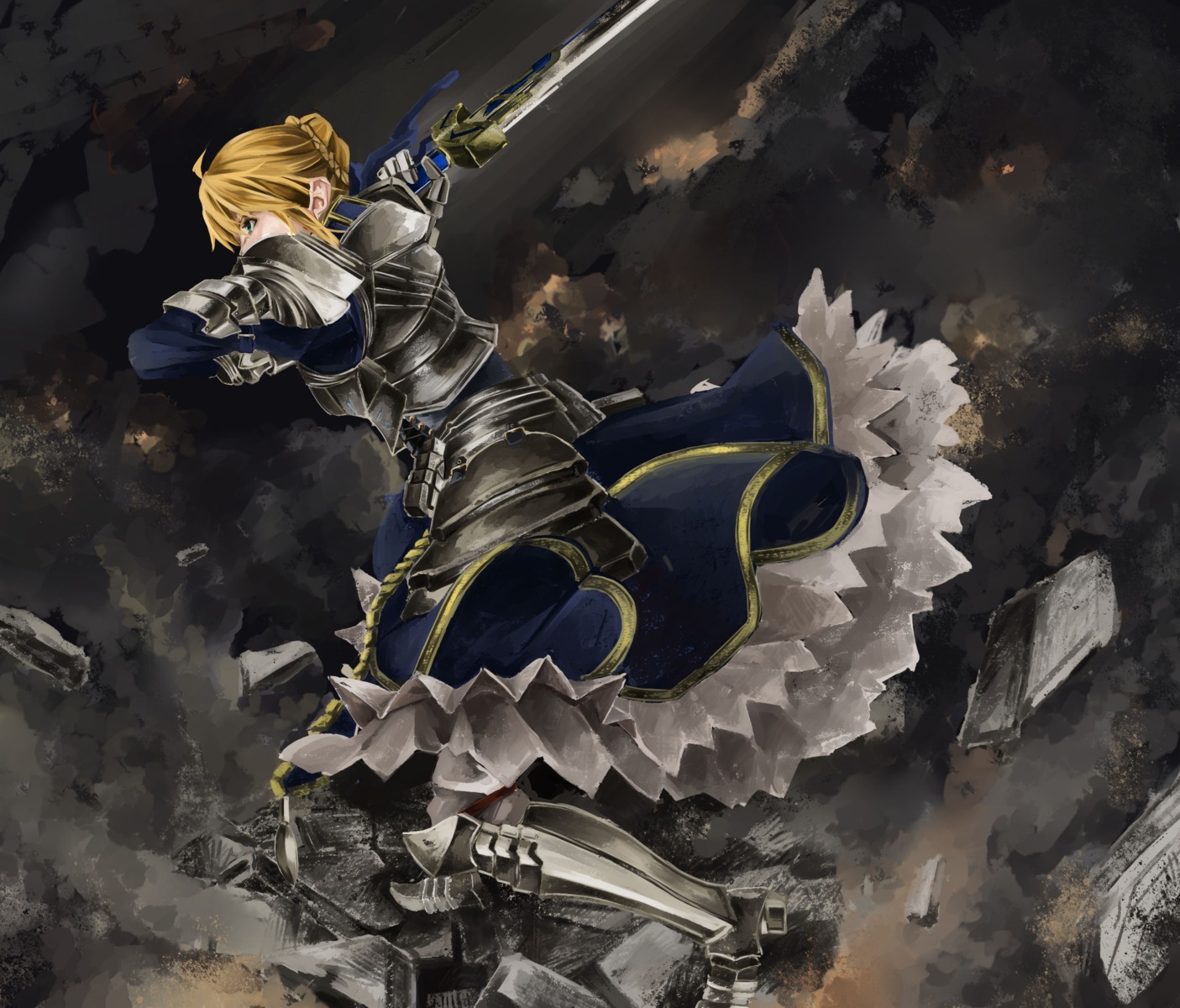 armor dress fate/stay_night fate/zero saber shinoji sword