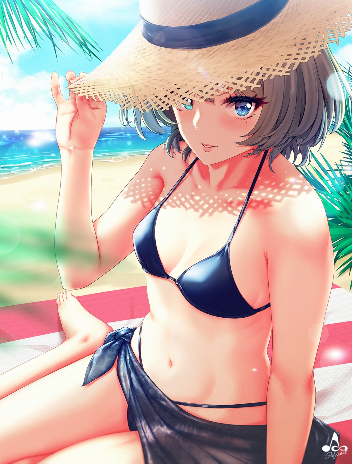 bikini cleavage heterochromia infinote swimsuits takagaki_kaede the_idolm@ster the_idolm@ster_cinderella_girls