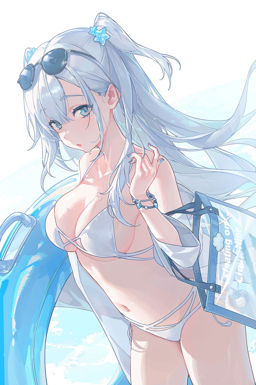 bikini megane open_shirt swimsuits ttosom