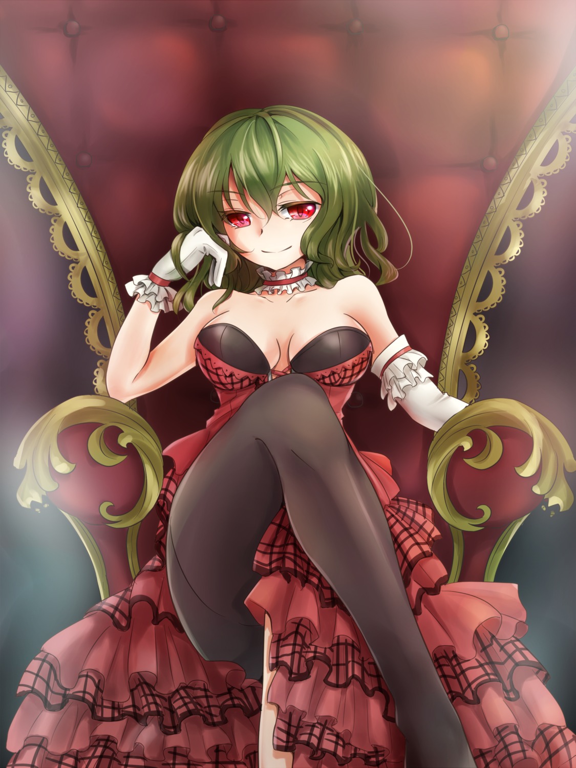 cleavage dress kazami_yuuka pantyhose shironeko_yuuki touhou