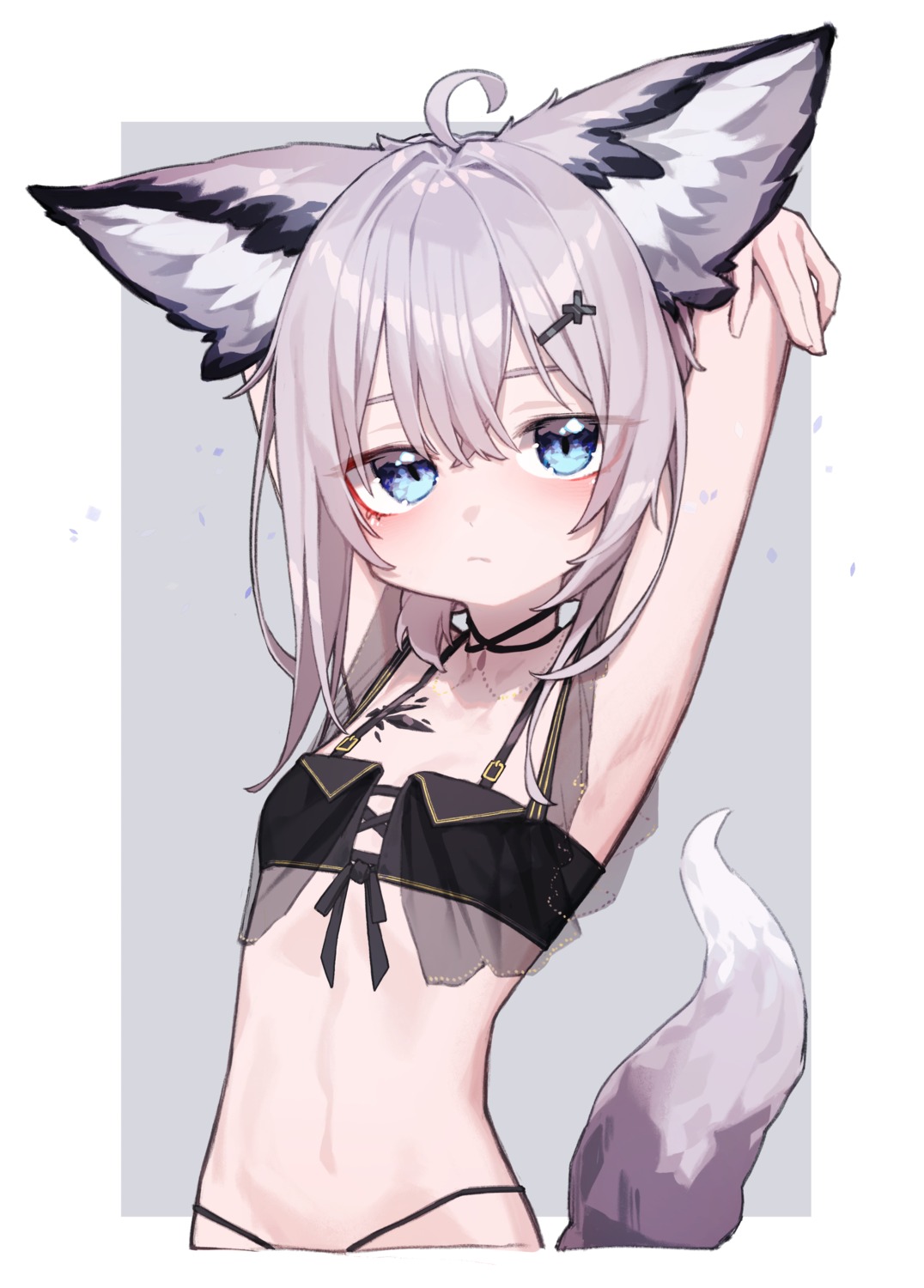 animal_ears arknights beudelb bikini see_through sussurro_(arknights) swimsuits tail tattoo