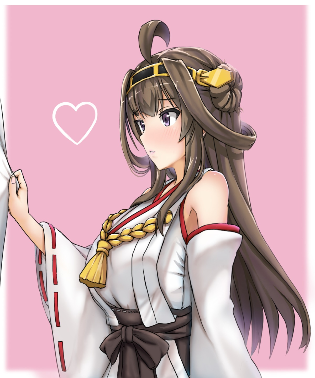 japanese_clothes kantai_collection kongou_(kancolle) nejiri