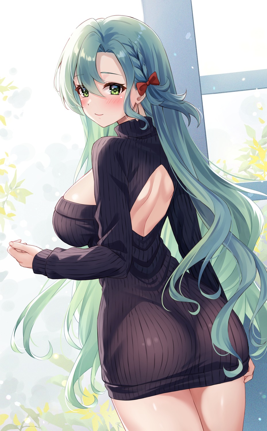 ass chloe_(fire_emblem_engage) dress fire_emblem fire_emblem_engage no_bra sebu_illust sweater