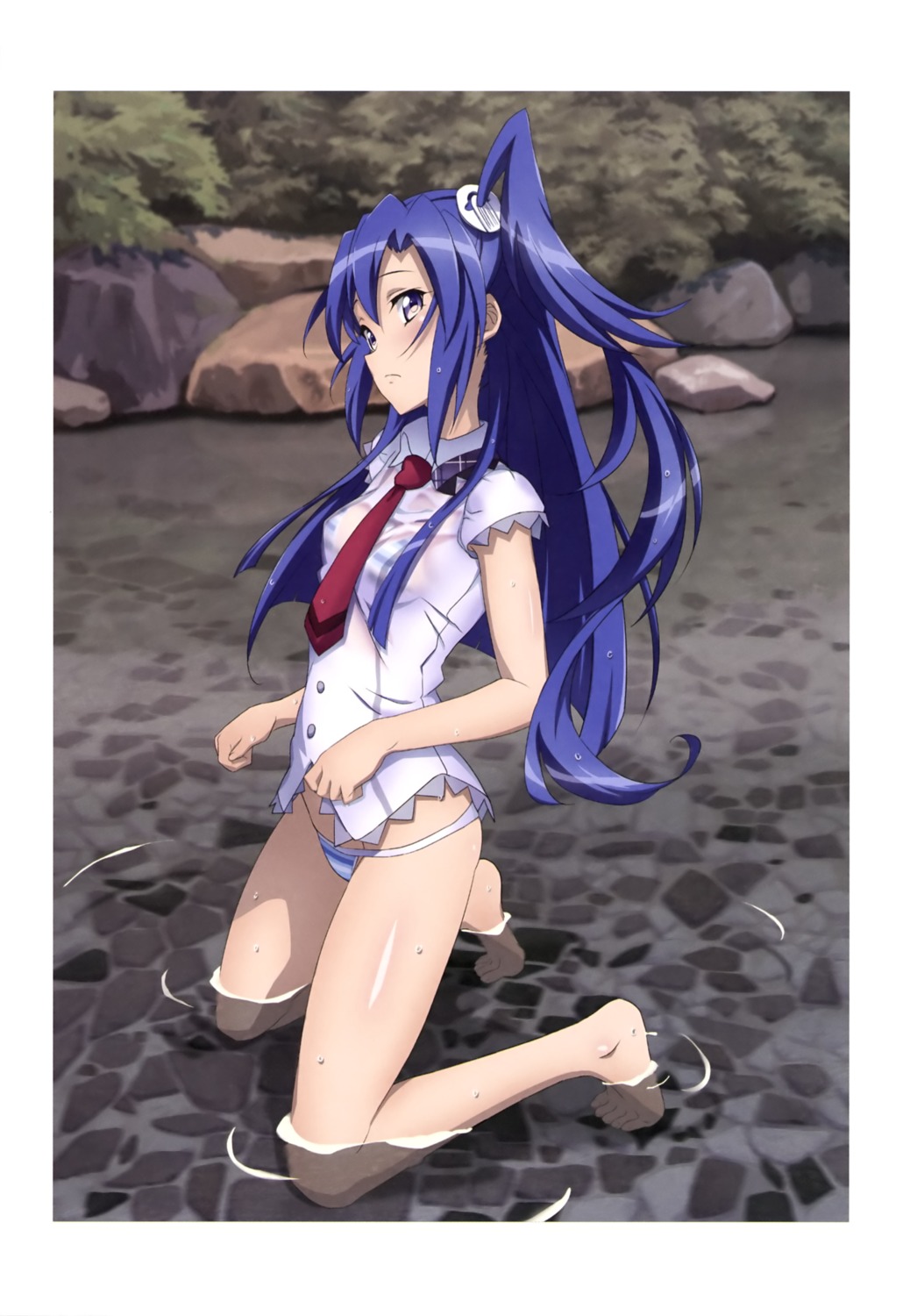 bikini dress_shirt fujikawa_daichi kazanari_tsubasa see_through senki_zesshou_symphogear swimsuits wet_clothes