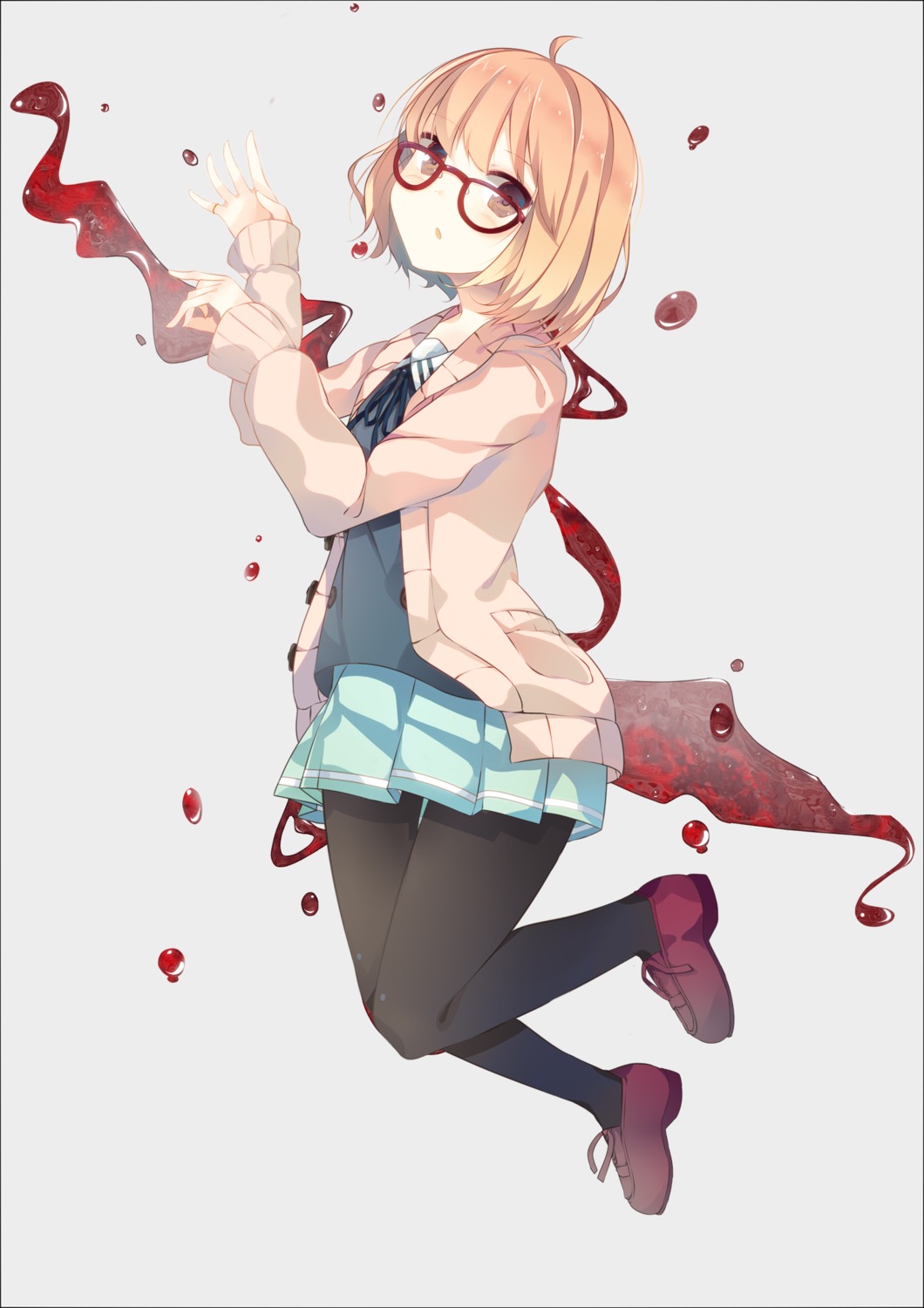 benio_(dontsugel) blood kuriyama_mirai kyoukai_no_kanata megane pantyhose seifuku