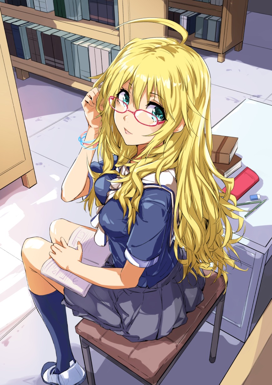 hoshii_miki kiriyama megane seifuku the_idolm@ster