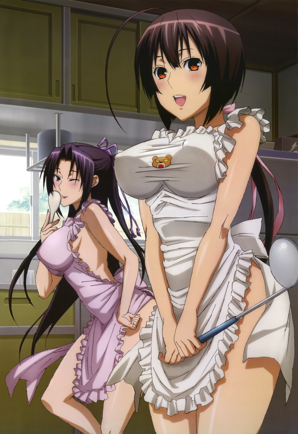 erect_nipples kazehana musubi naked_apron sekirei tomooka_shinpei