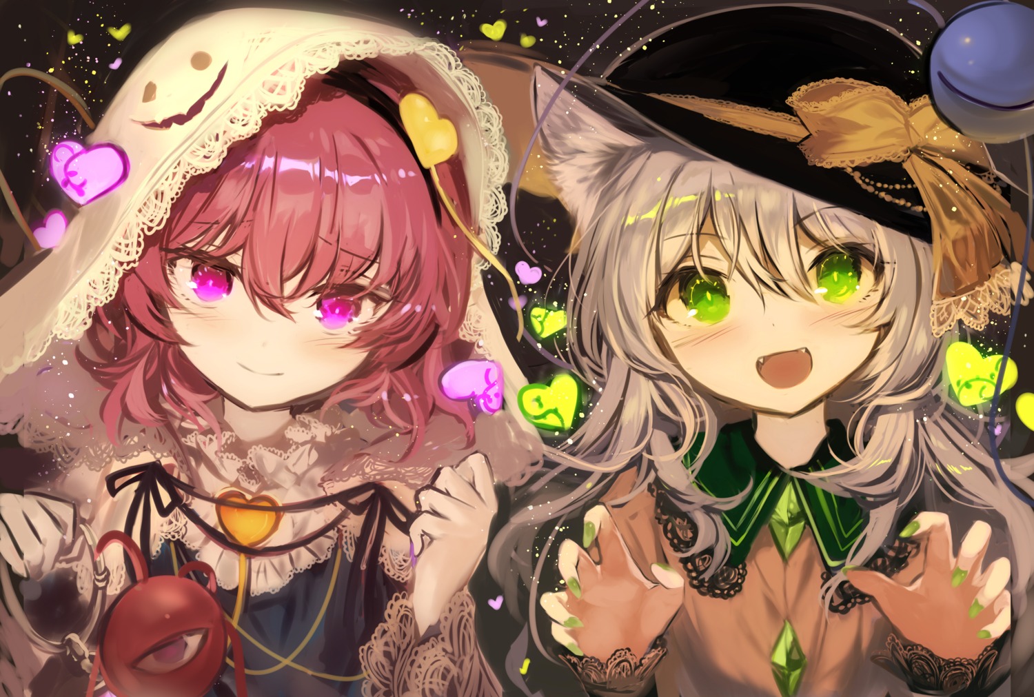 animal_ears fuupu komeiji_koishi komeiji_satori nekomimi touhou