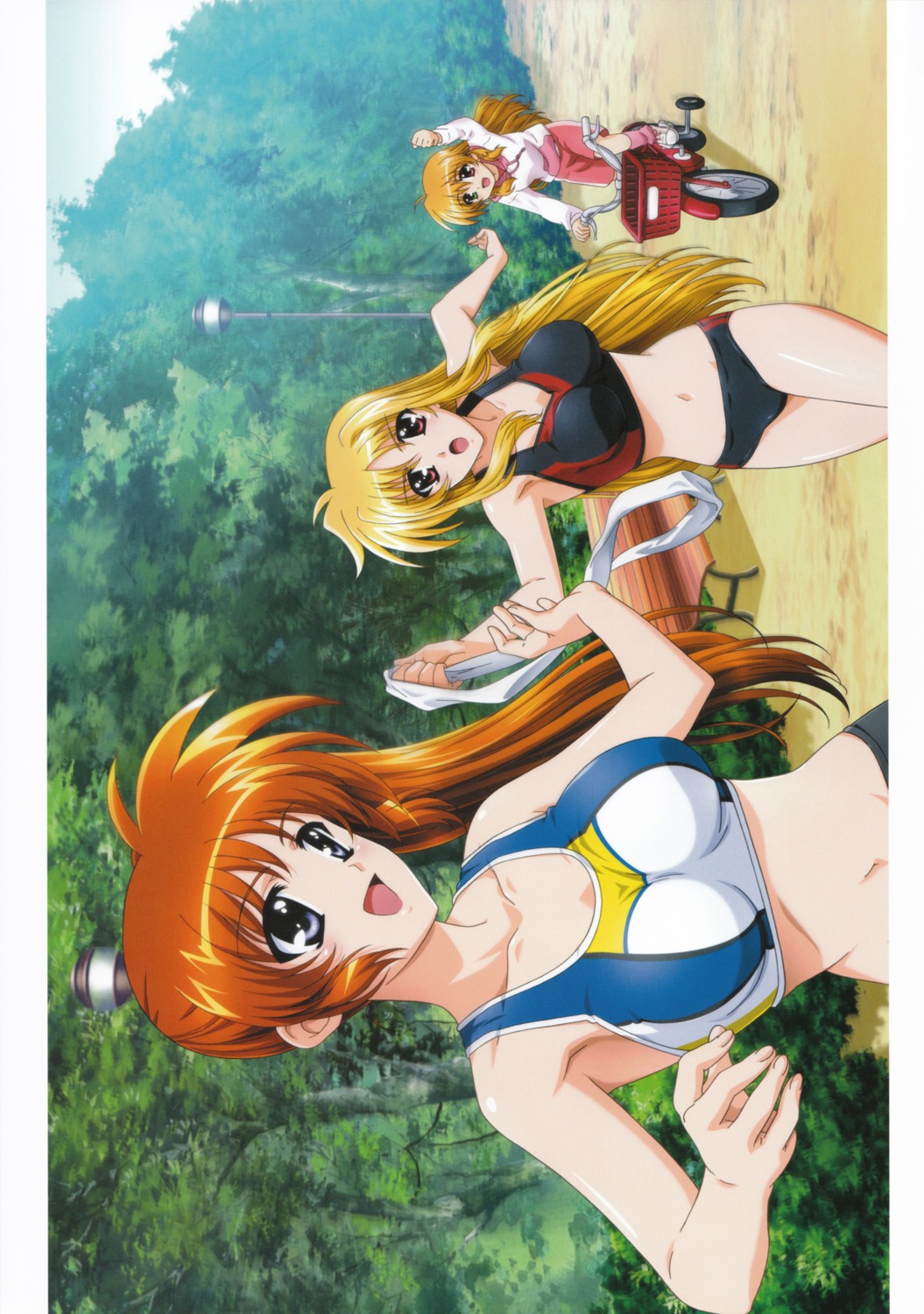 bikini fate_testarossa heterochromia mahou_shoujo_lyrical_nanoha mahou_shoujo_lyrical_nanoha_strikers swimsuits takamachi_nanoha vivio