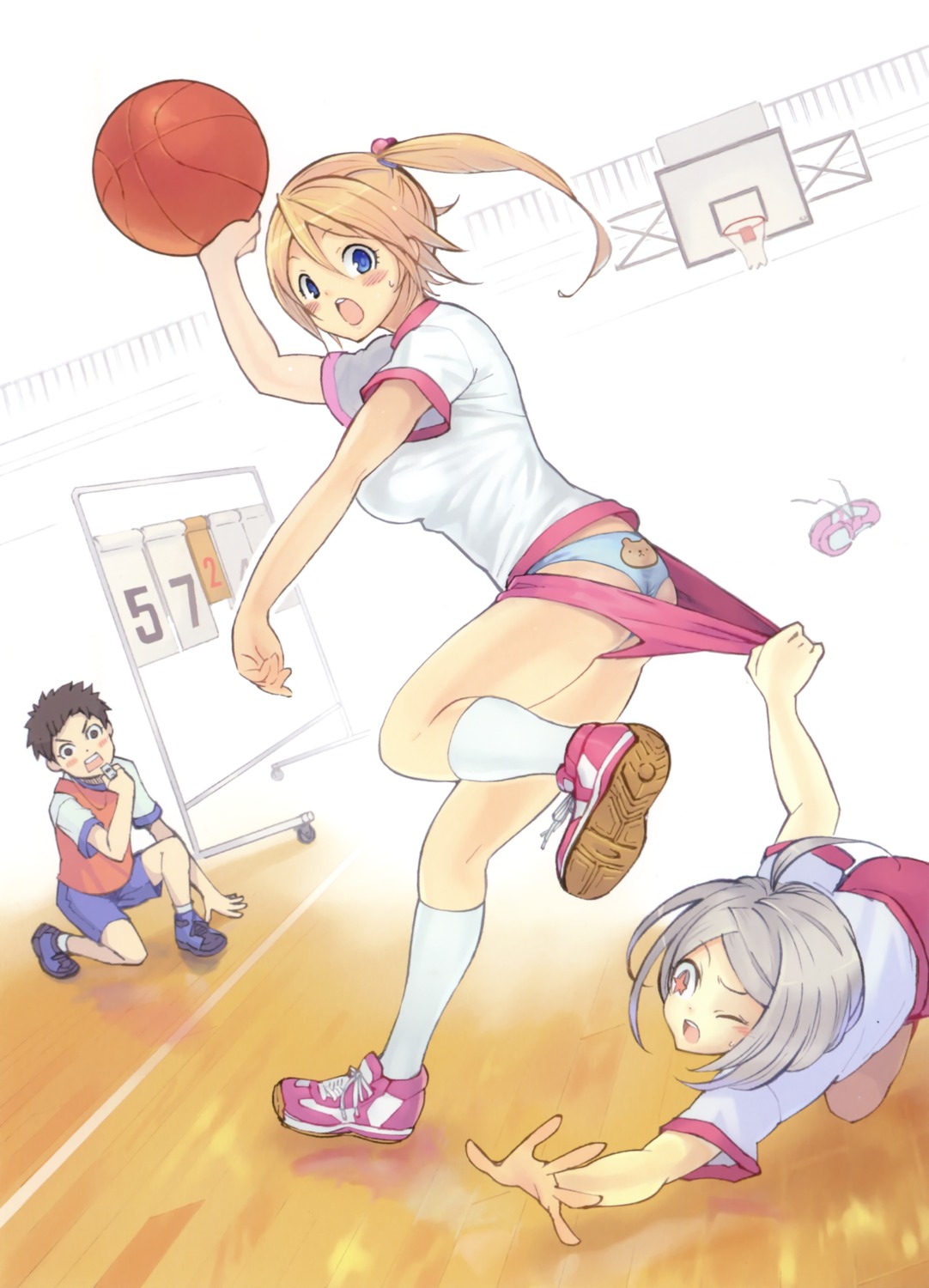 basketball buruma gym_uniform kinoshita_kotetsu pantsu panty_pull
