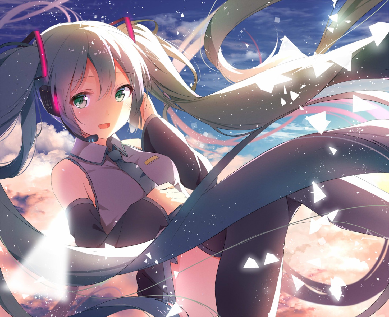 alexmaster hatsune_miku thighhighs vocaloid