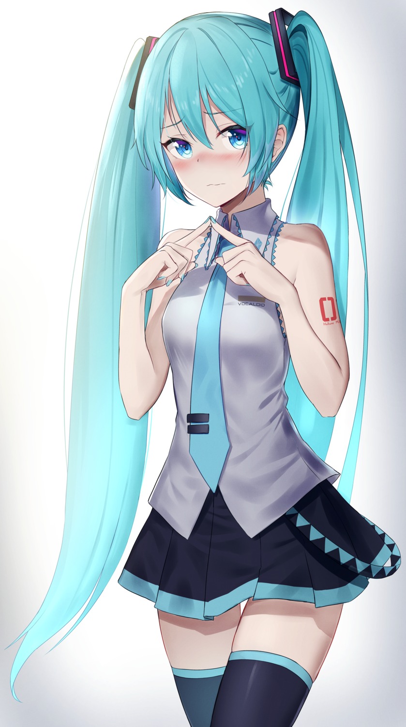 bibboss39 hatsune_miku tattoo thighhighs vocaloid