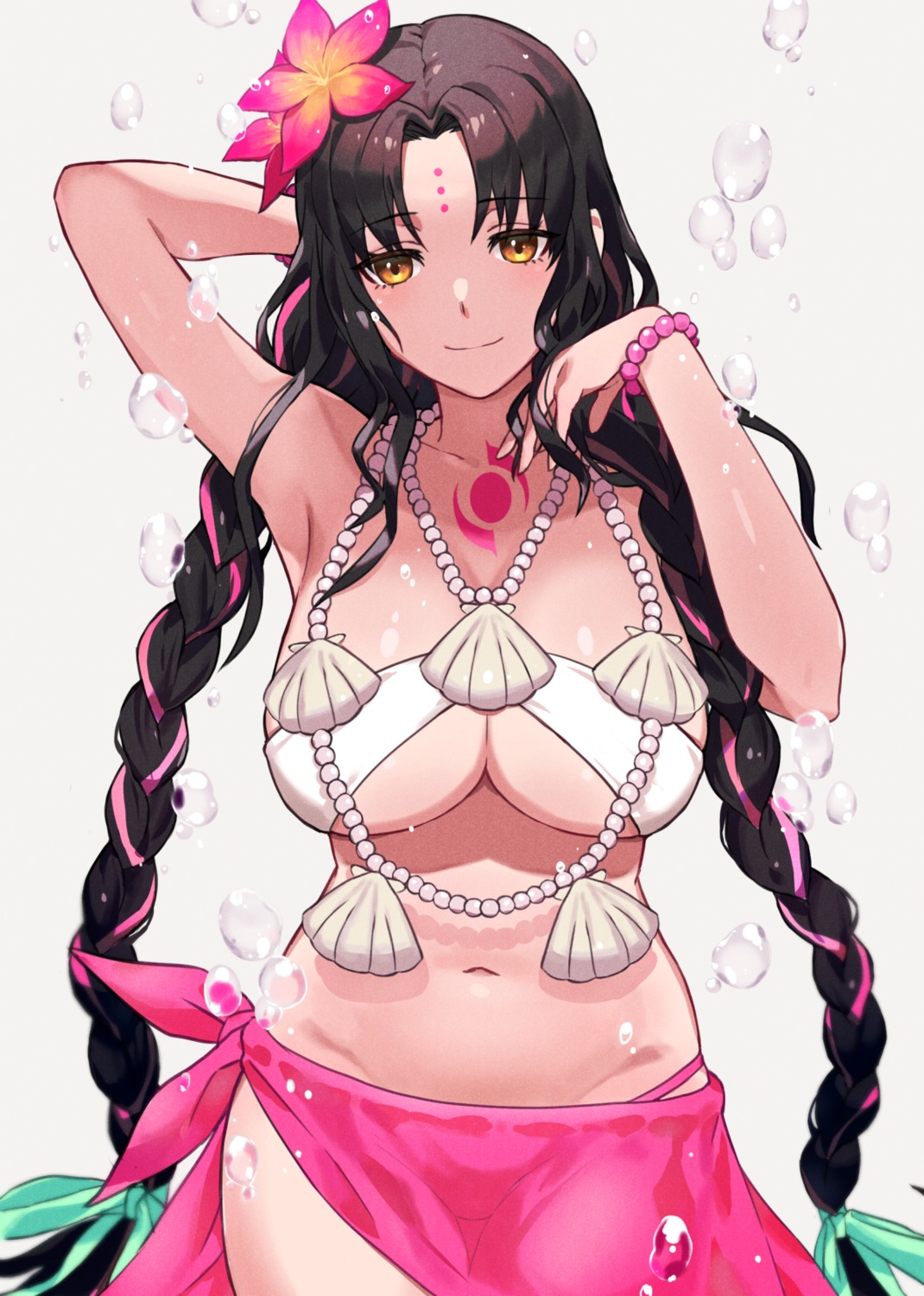 bikini fate/grand_order see_through sessyoin_kiara swimsuits tattoo tomel