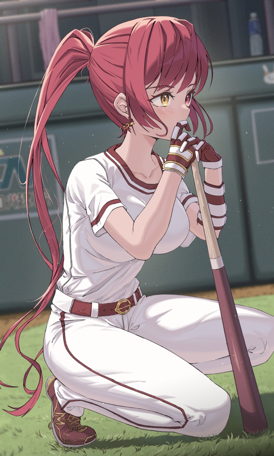 baseball heterochromia hololive houshou_marine hyunwoo uniform
