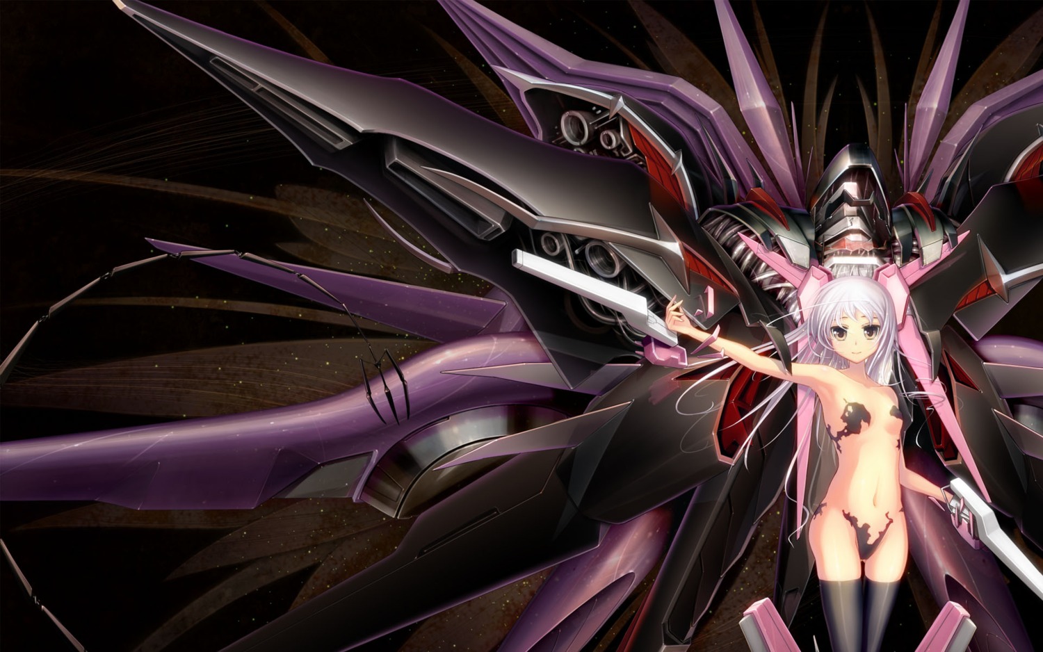 black_serana intuos9 jpeg_artifacts martian_successor_nadesico mecha super_robot_wars thighhighs wallpaper