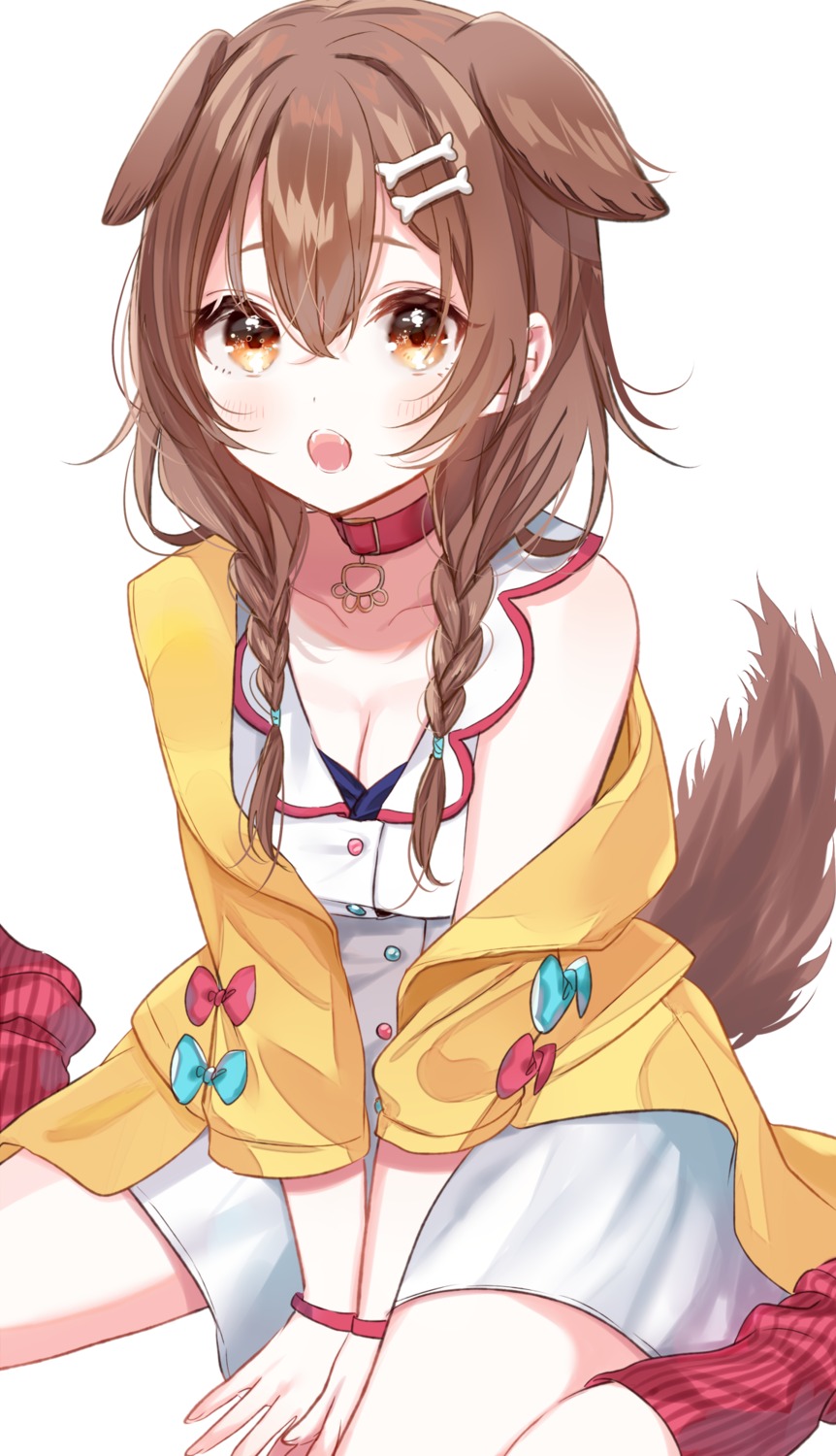 animal_ears cleavage dress hololive hololive_gamers inugami_korone inumimi misumi tail