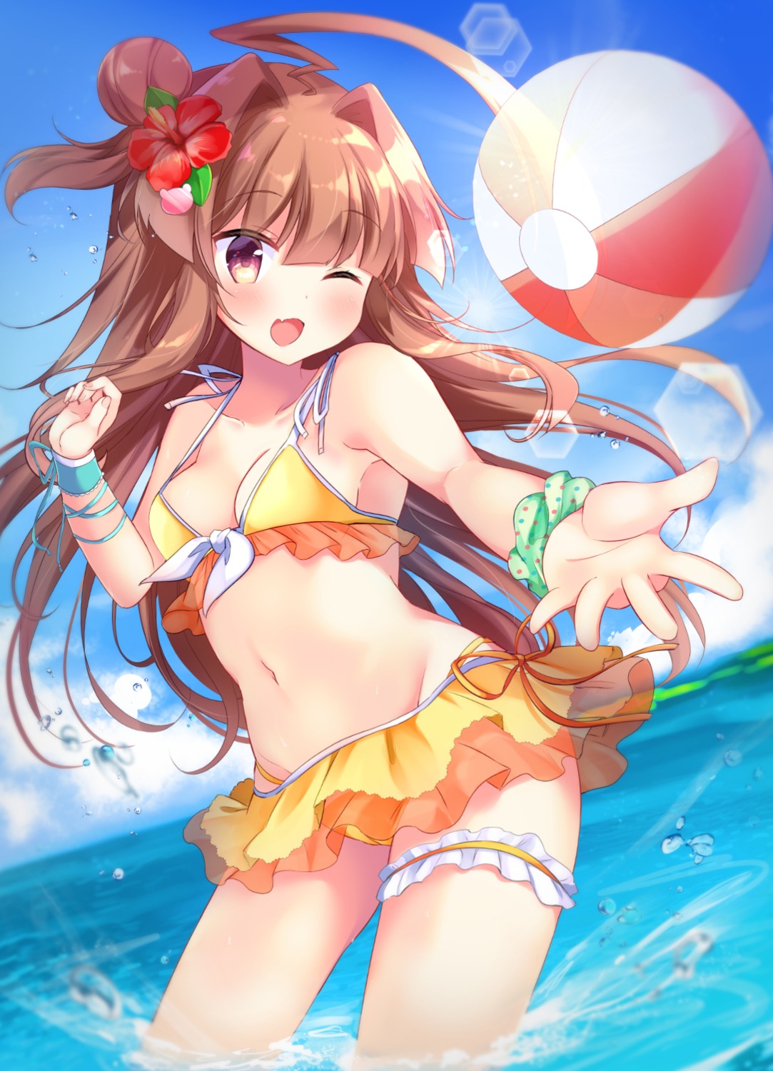 bikini garter kantai_collection kuma_(kancolle) swimsuits wet yuimisu