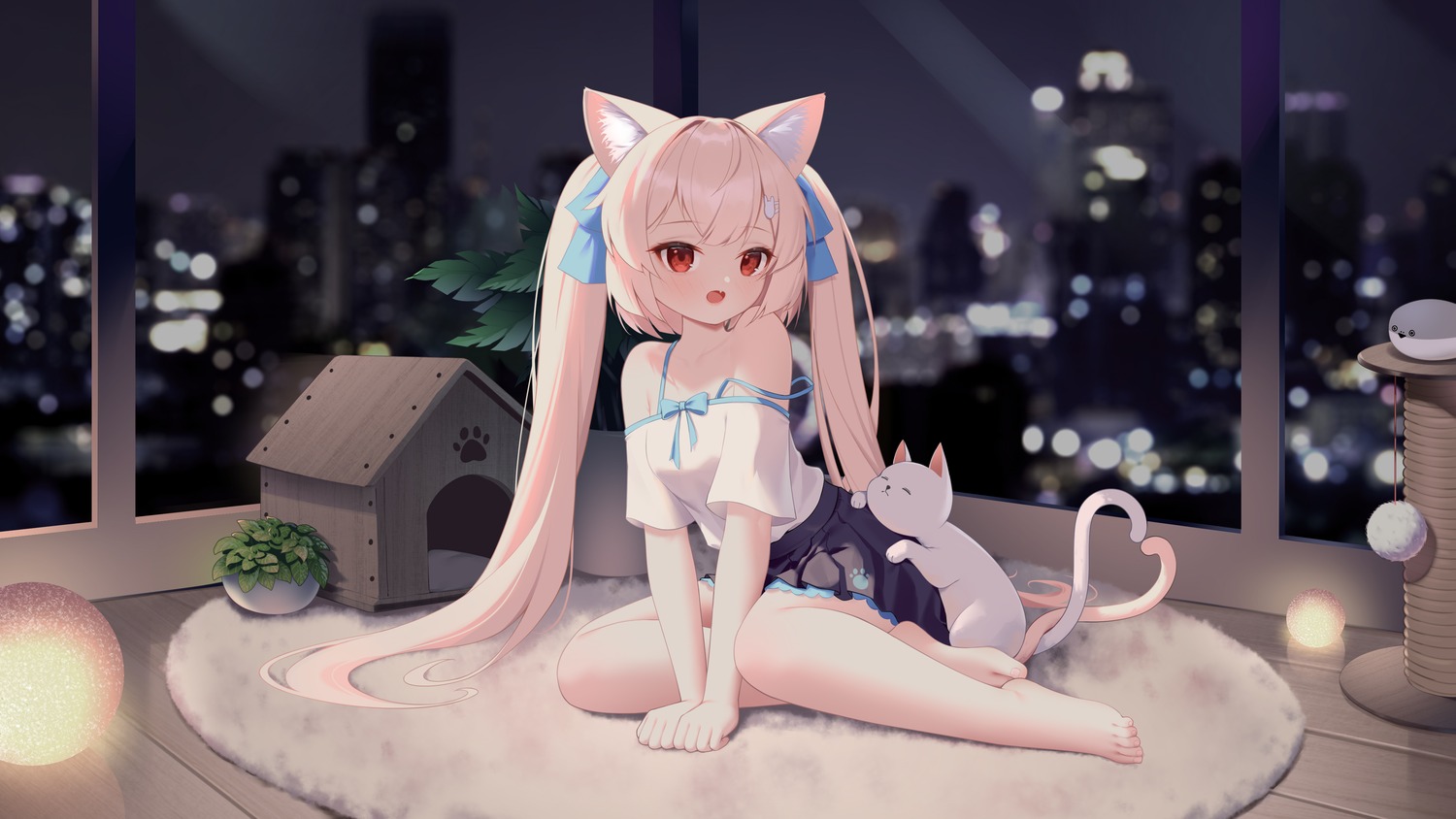 animal_ears bingchuan_xian_yu_huang neko nekomimi tail