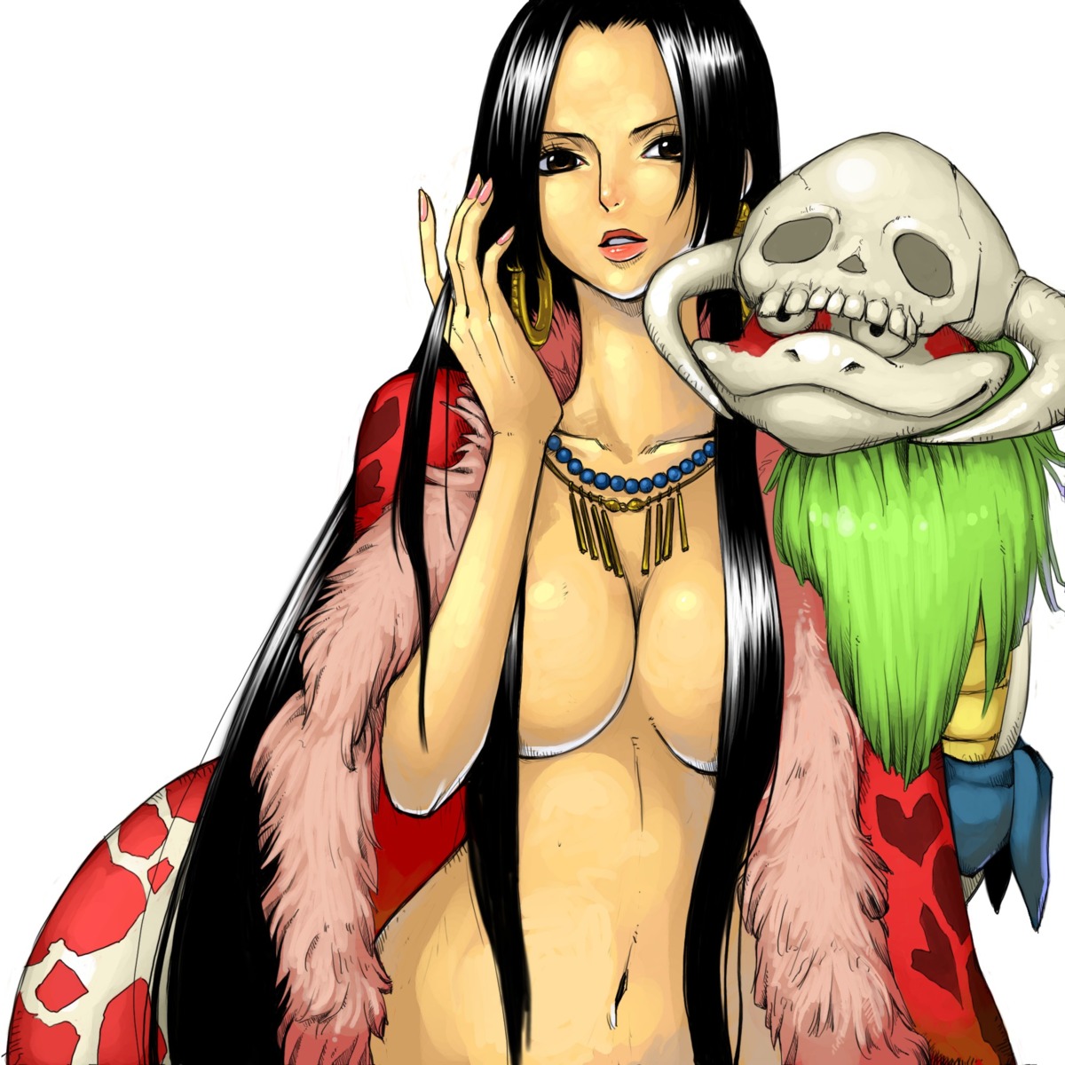 boa_hancock cleavage kalua naked_cape one_piece salome