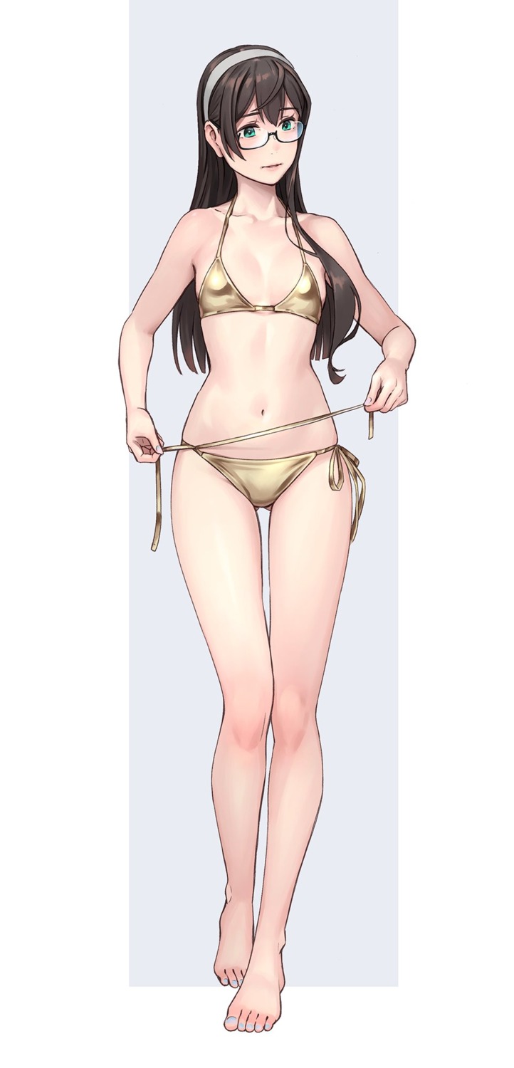 bikini kantai_collection megane ooyodo_(kancolle) swimsuits undressing yuuji_(and)