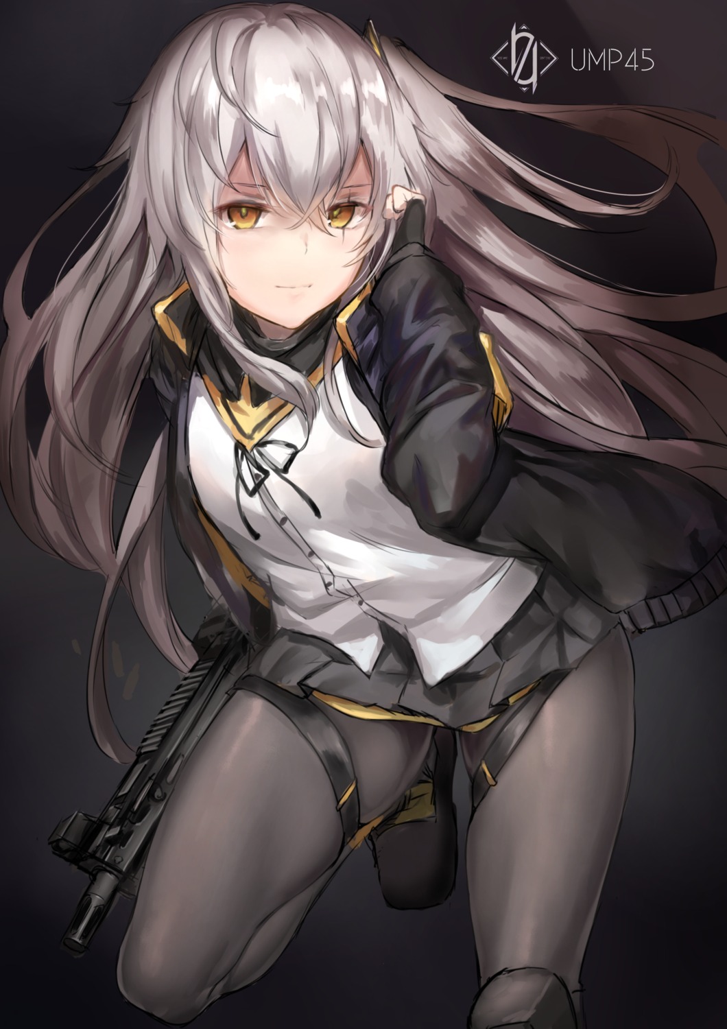 garter girls_frontline gun pantyhose seifuku tama_satou ump45_(girls_frontline)