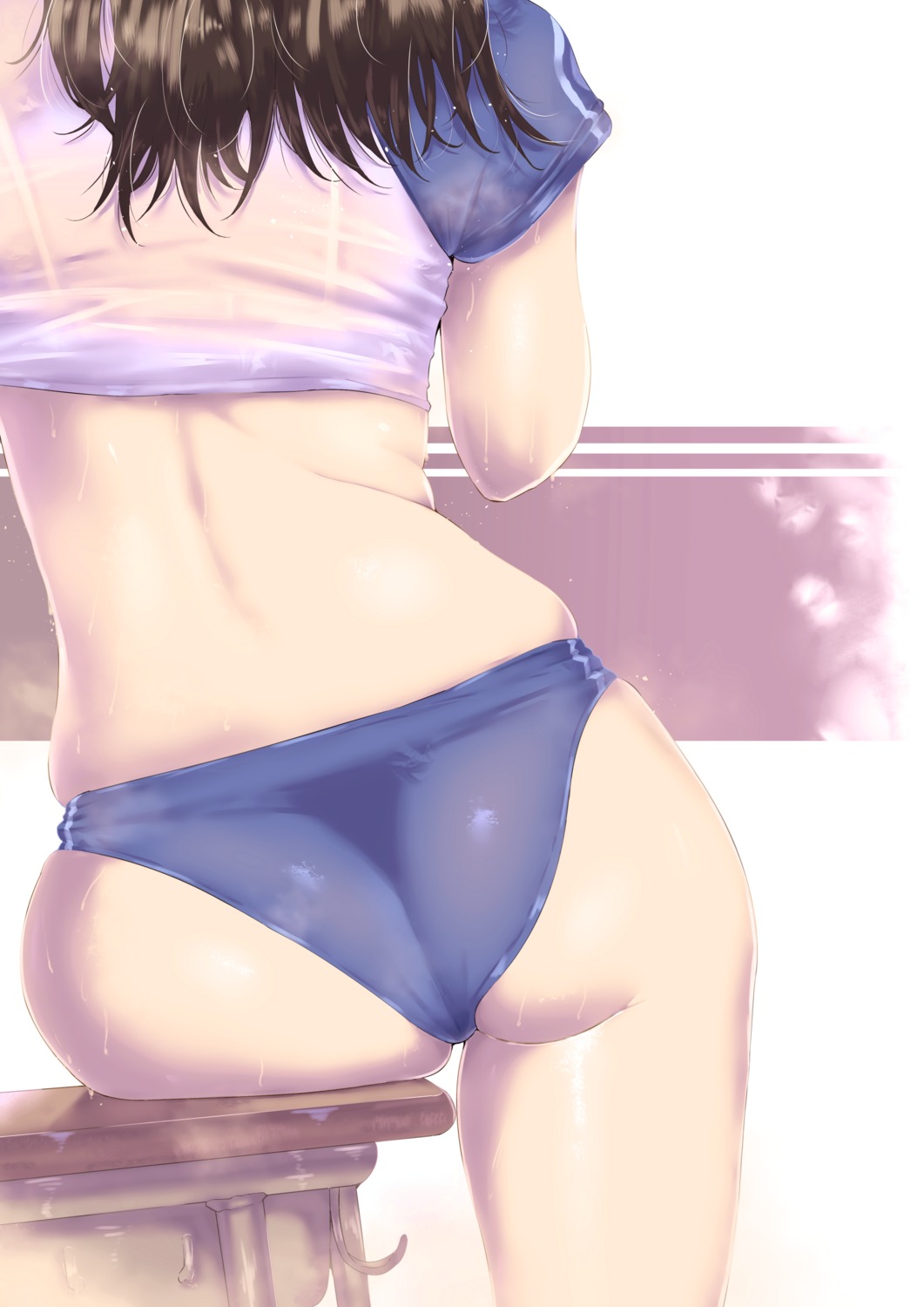 ass see_through wakura_(gcdan) wet wet_clothes