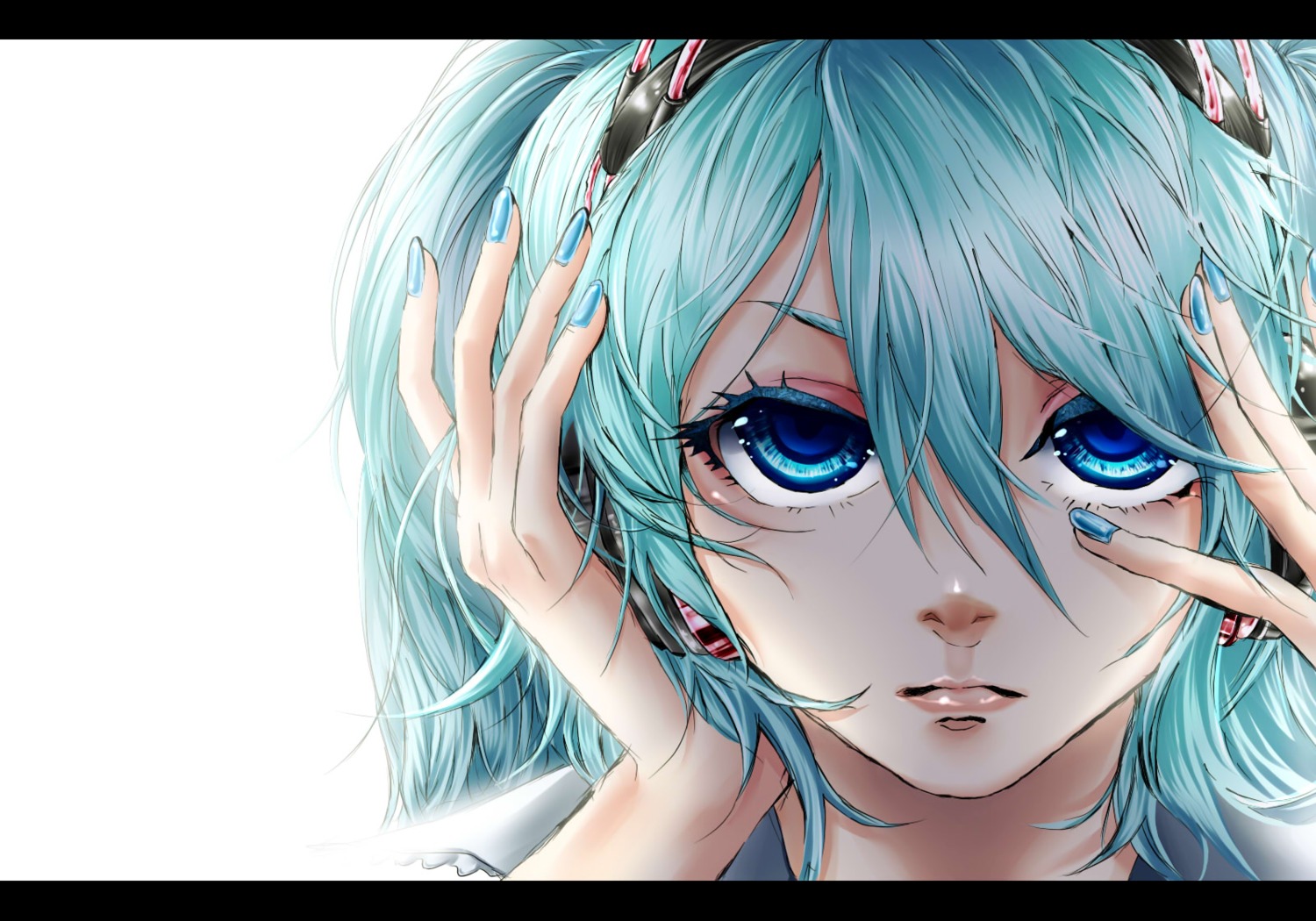 akiakane hatsune_miku headphones migikata_no_chou_(vocaloid) vocaloid