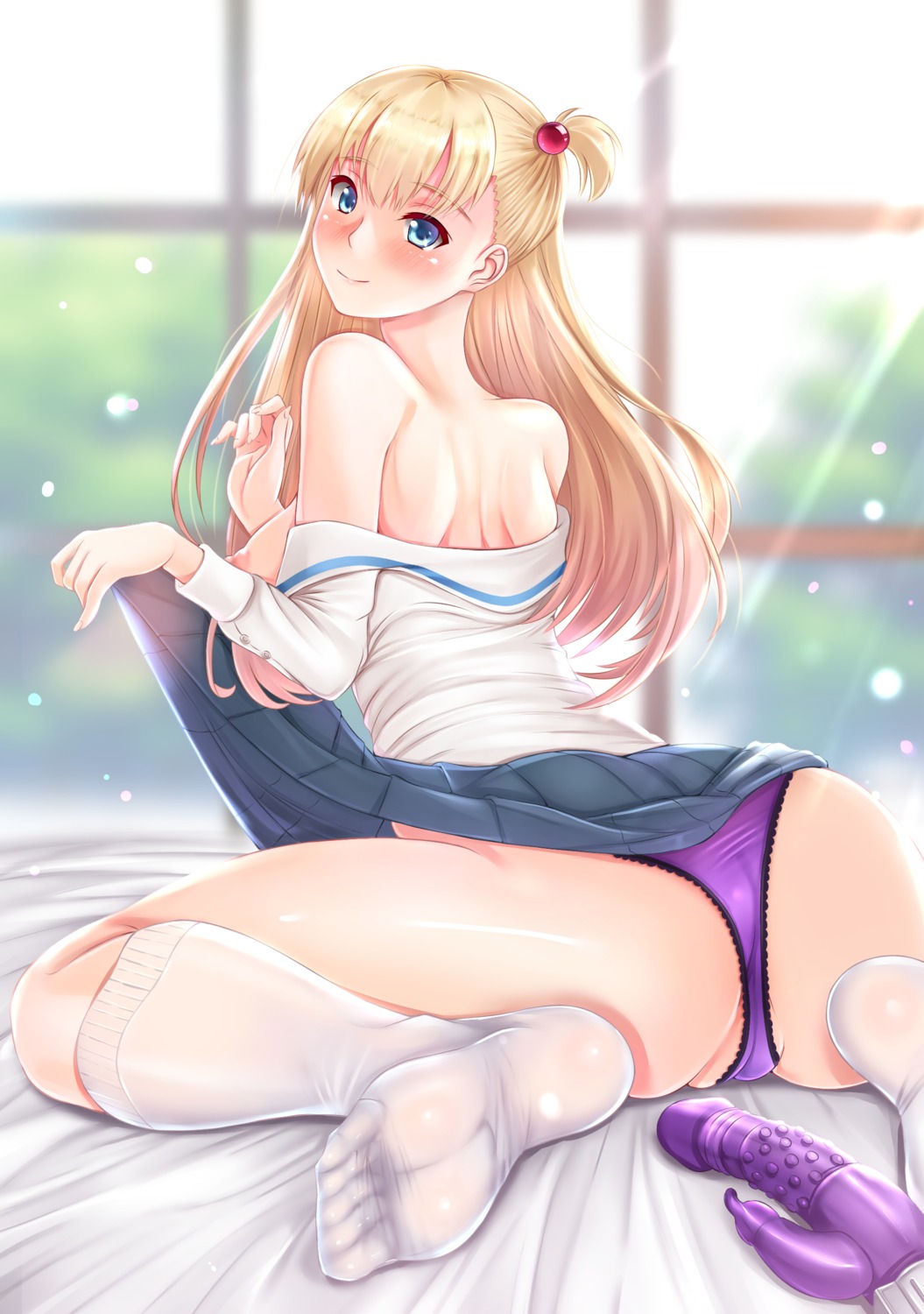 ass breasts cameltoe dildo feet nipples no_bra open_shirt pantsu seifuku siki2046 skirt_lift