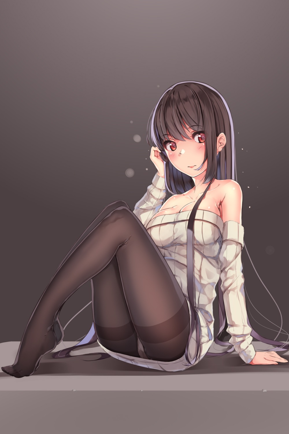 cleavage feet pantsu pantyhose sweater yumemi_(kiowa)