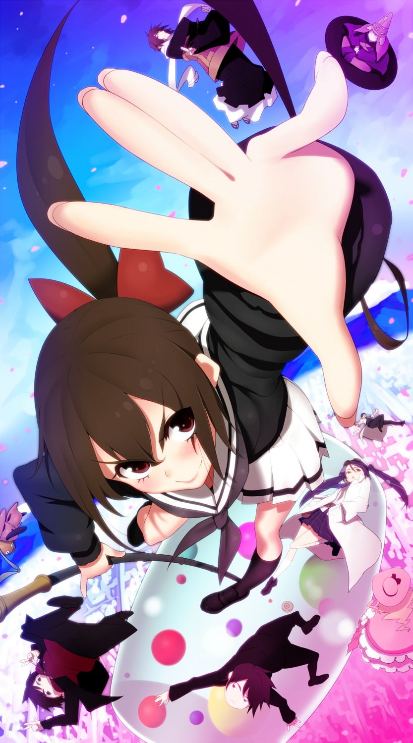 a_(kyousougiga) fushimi_(kyousougiga) koto kurama_(kyousougiga) kyousougiga onsen_(artist) seifuku shouko_(kyousougiga) un_(kyousougiga) yakushimaru yase