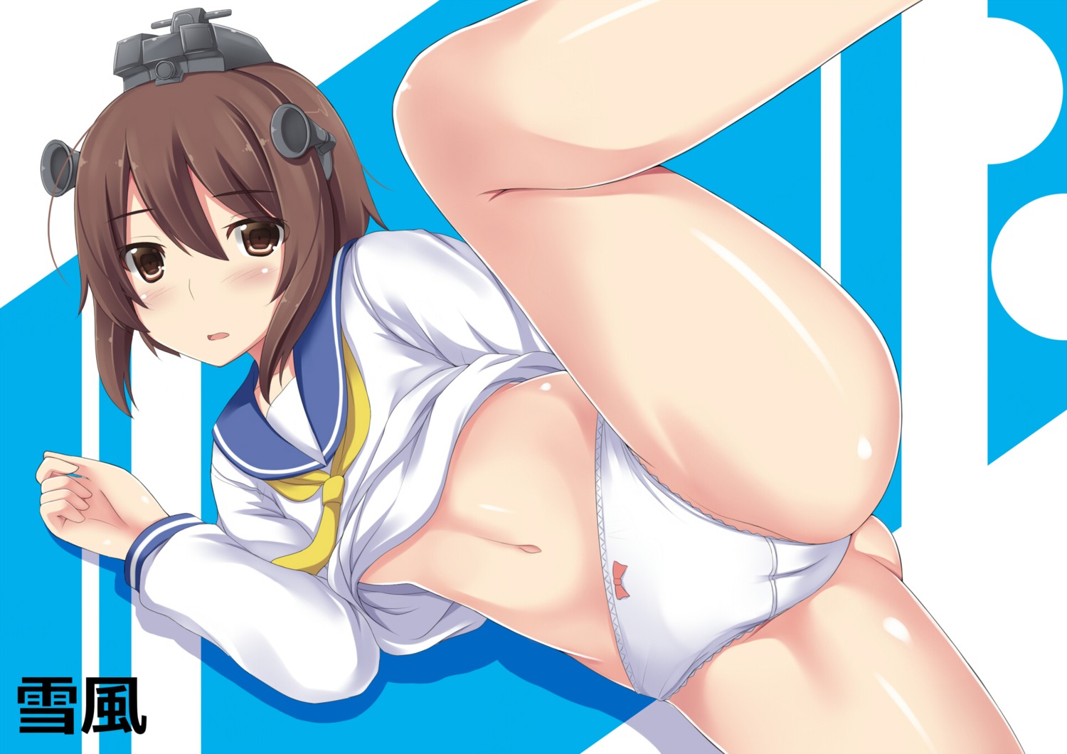 cameltoe kantai_collection mizunashi_kenichi pantsu seifuku yukikaze_(kancolle)