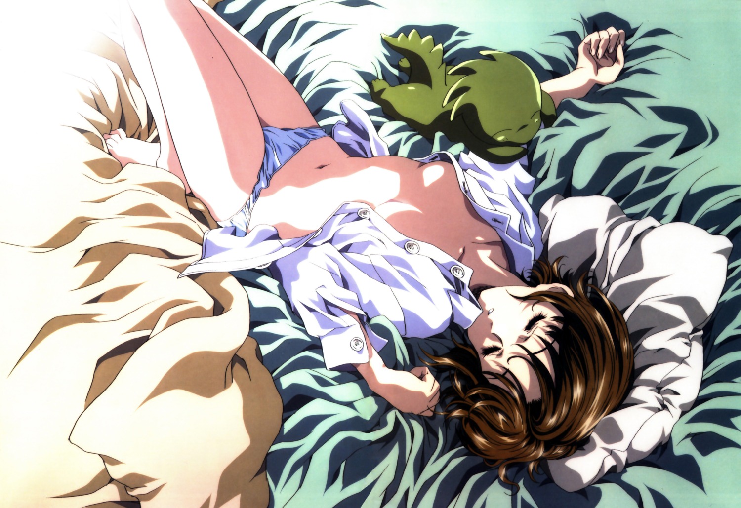 dress_shirt kawarajima_koh no_bra open_shirt pantsu