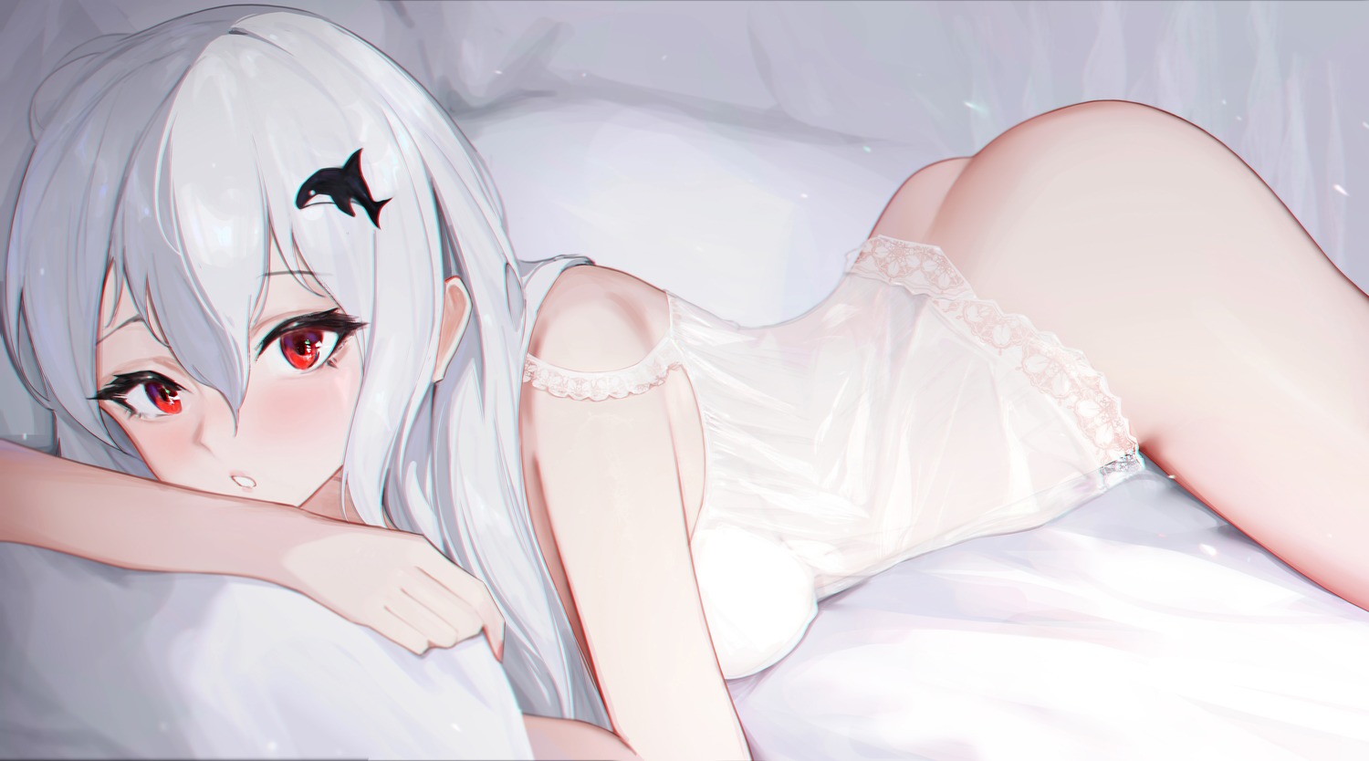 arknights ass bottomless lingerie ruyouguizhu see_through skadi_(arknights)