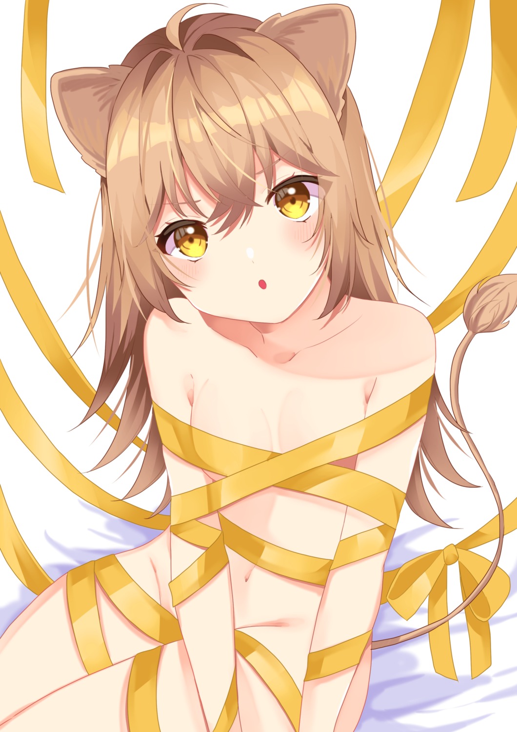 animal_ears bondage indie_virtual_youtuber naked_ribbon noa_(hkgbkk8) rurudo_lion tail