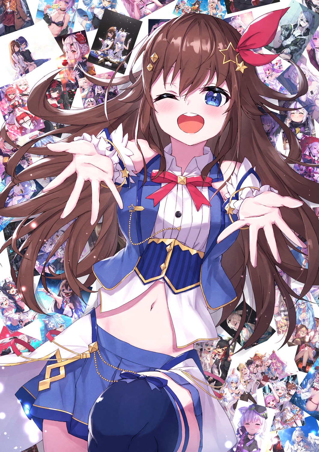 a-chan_(hololive) amane_kanata garter hakui_koyori himemori_luna hololive hololive_gamers kazama_iroha kiryuu_coco la+_darknesss masaki_(msk064) minato_aqua momosuzu_nene murasaki_shion nakiri_ayame nekomata_okayu omaru_polka ookami_mio sakamata_chloe sakura_miko shirakami_fubuki shishiro_botan skirt_lift takane_lui thighhighs tokoyami_towa tsunomaki_watame uniform usada_pekora yukihana_lamy