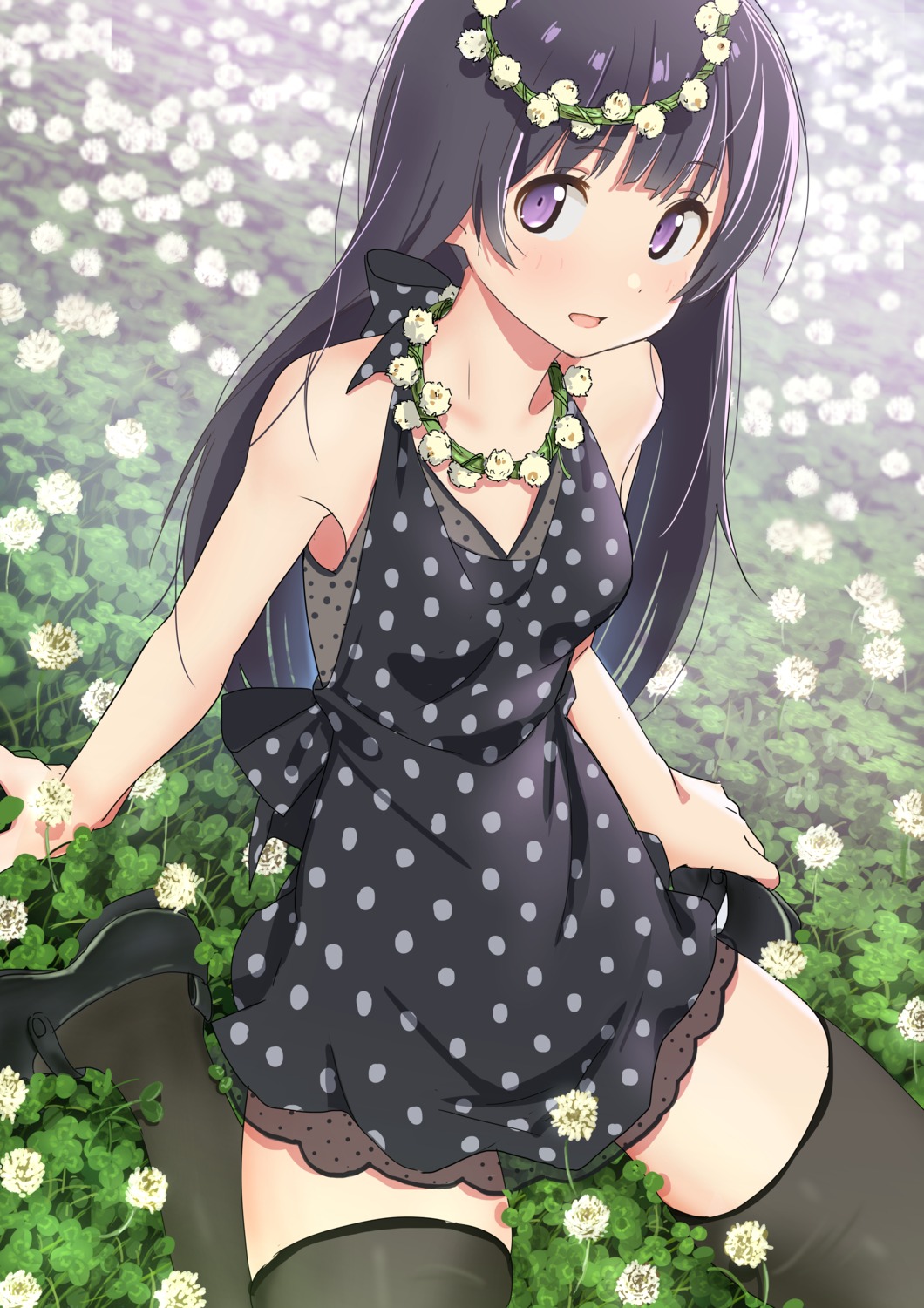 dress furuyama_tsukuru see_through thighhighs