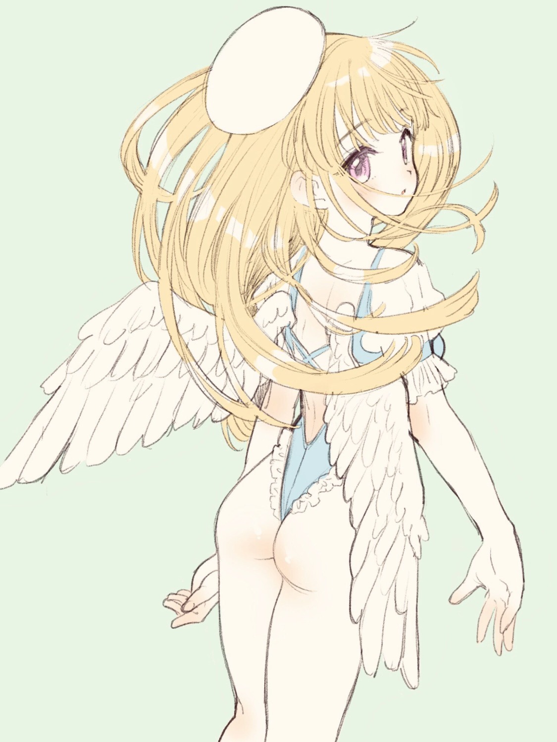 amezawa_koma angel ass swimsuits wings