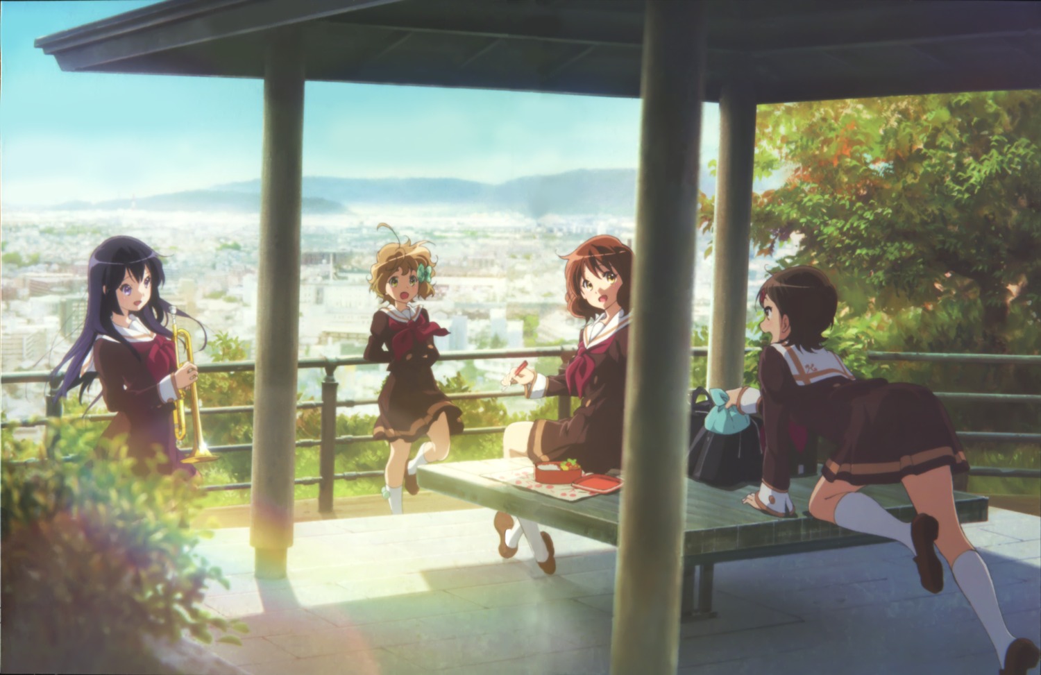 hibike!_euphonium katou_hazuki_(hibike!_euphonium) kawashima_sapphire kousaka_reina oumae_kumiko seifuku