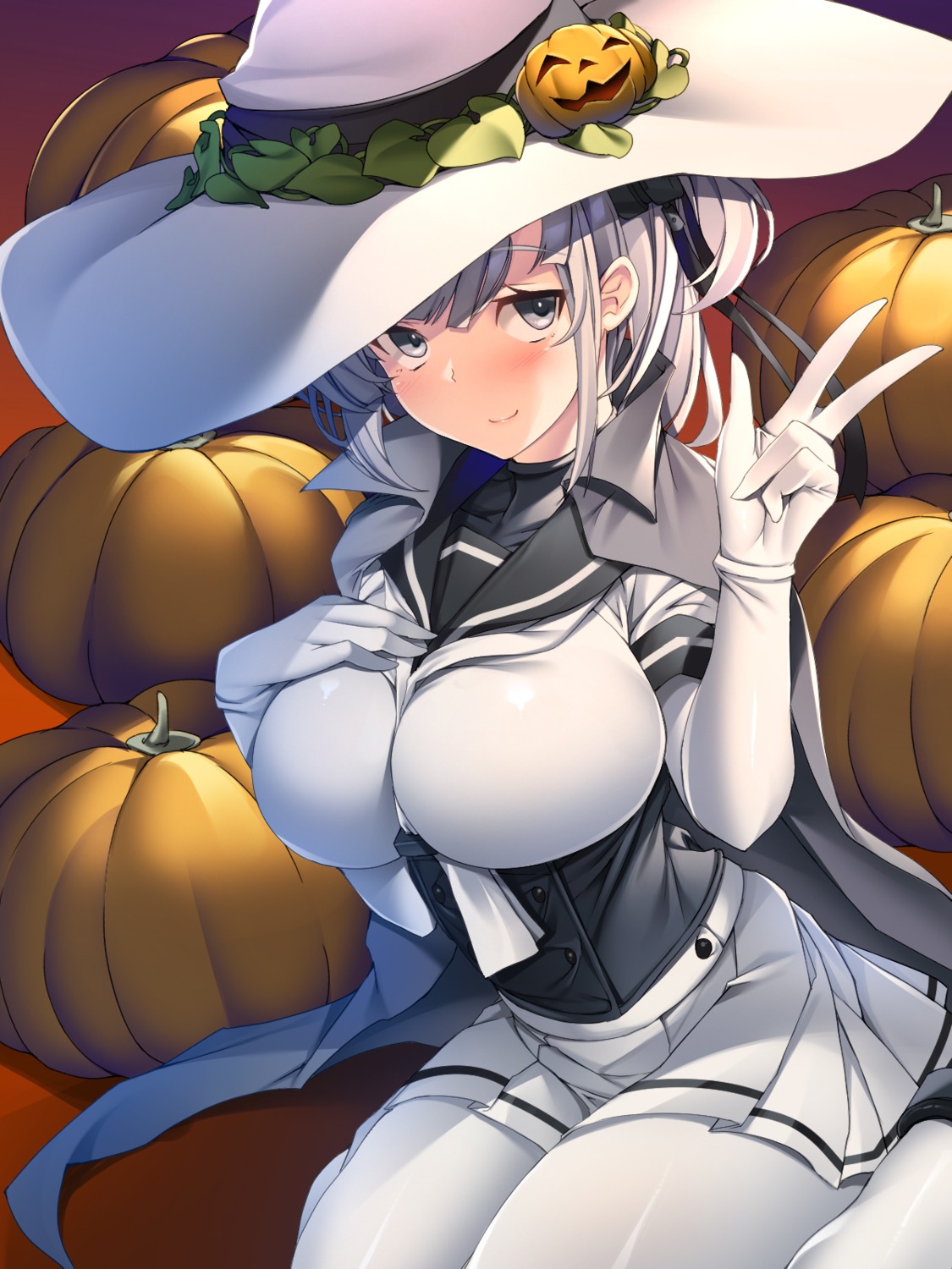 halloween kantai_collection pantyhose seifuku suzutsuki_(kancolle) torisan witch