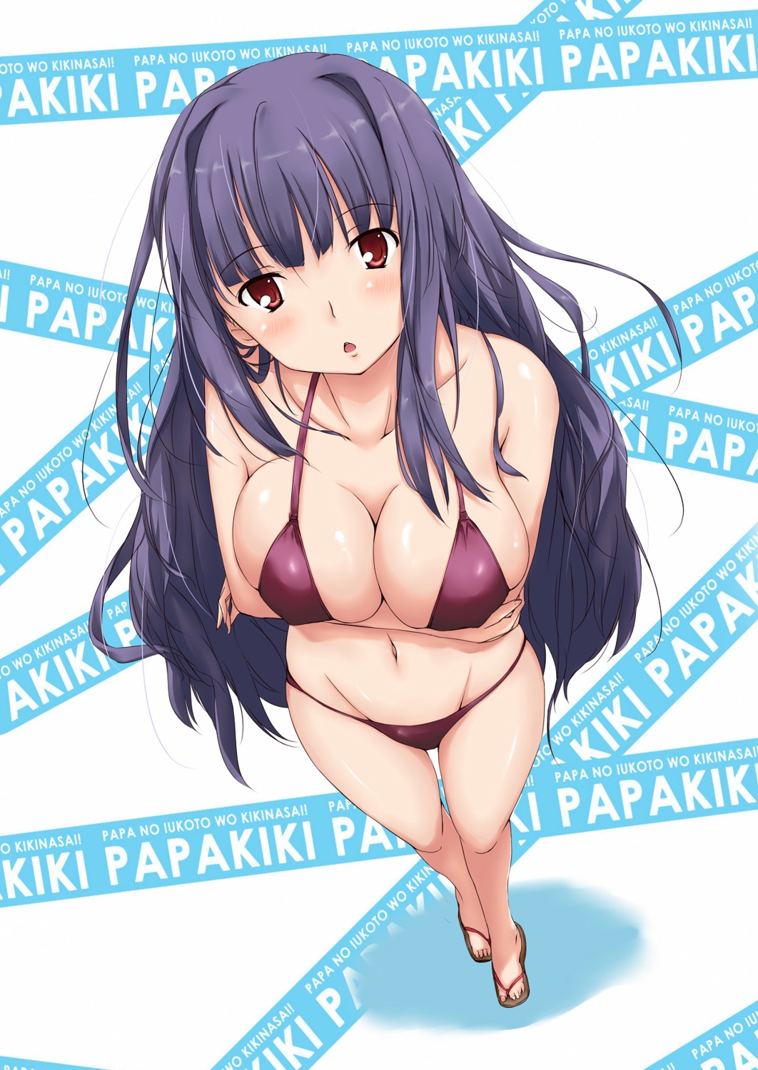 akita_hika bikini breast_hold cleavage oda_raika papa_no_iukoto_wo_kikinasai! swimsuits