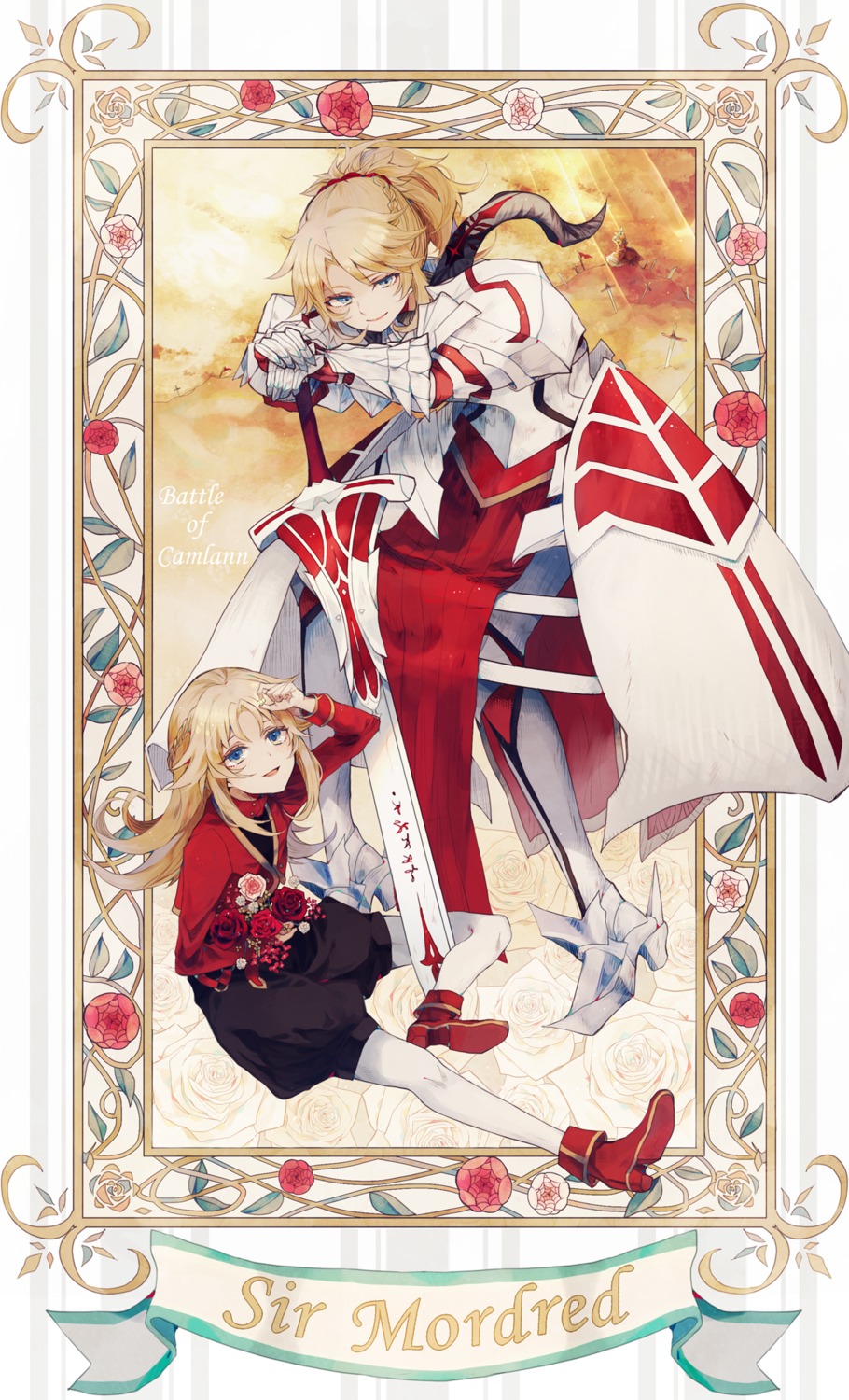 armor fate/apocrypha fate/stay_night heels mordred_(fate) pantyhose rgbstk sword