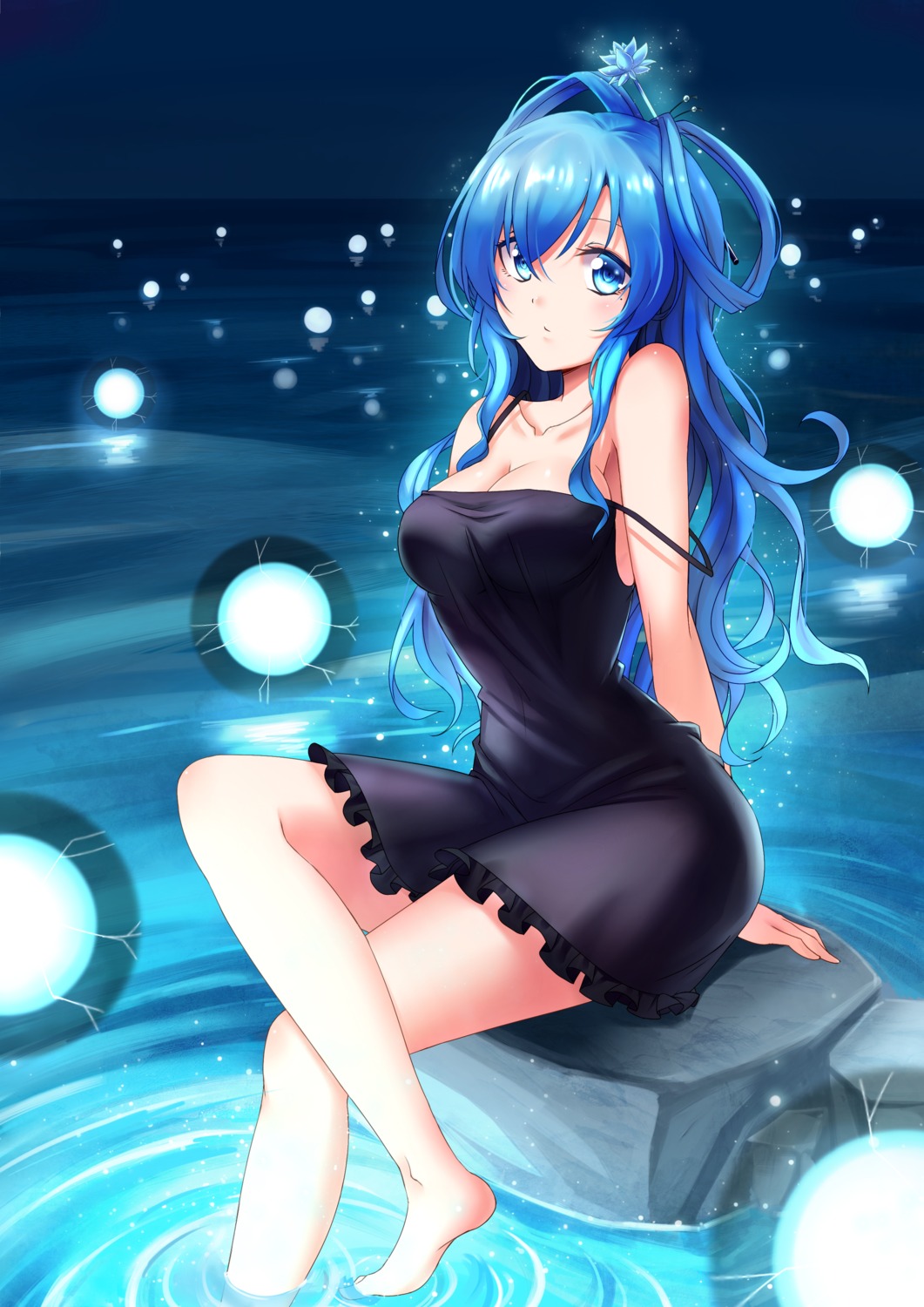 cleavage dress kaku_seiga koissa touhou wet