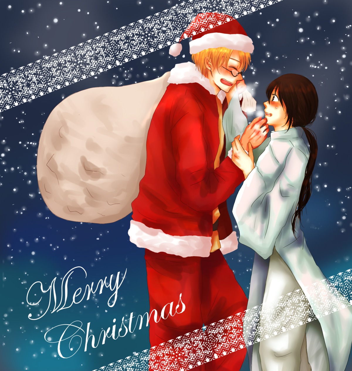 america asian_clothes christmas hetalia_axis_powers izumi_ren megane vietnam