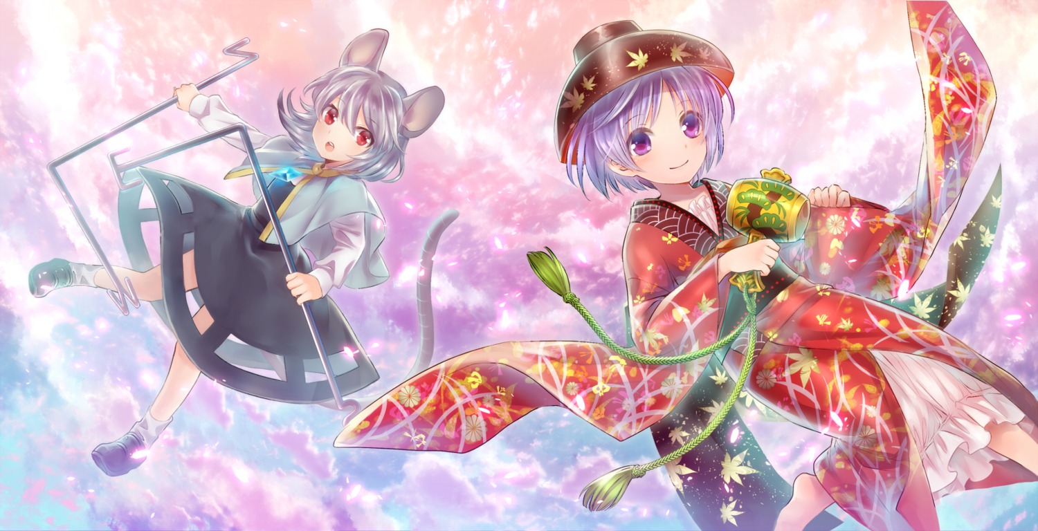 animal_ears asian_clothes nazrin neme sukuna_shinmyoumaru tail touhou