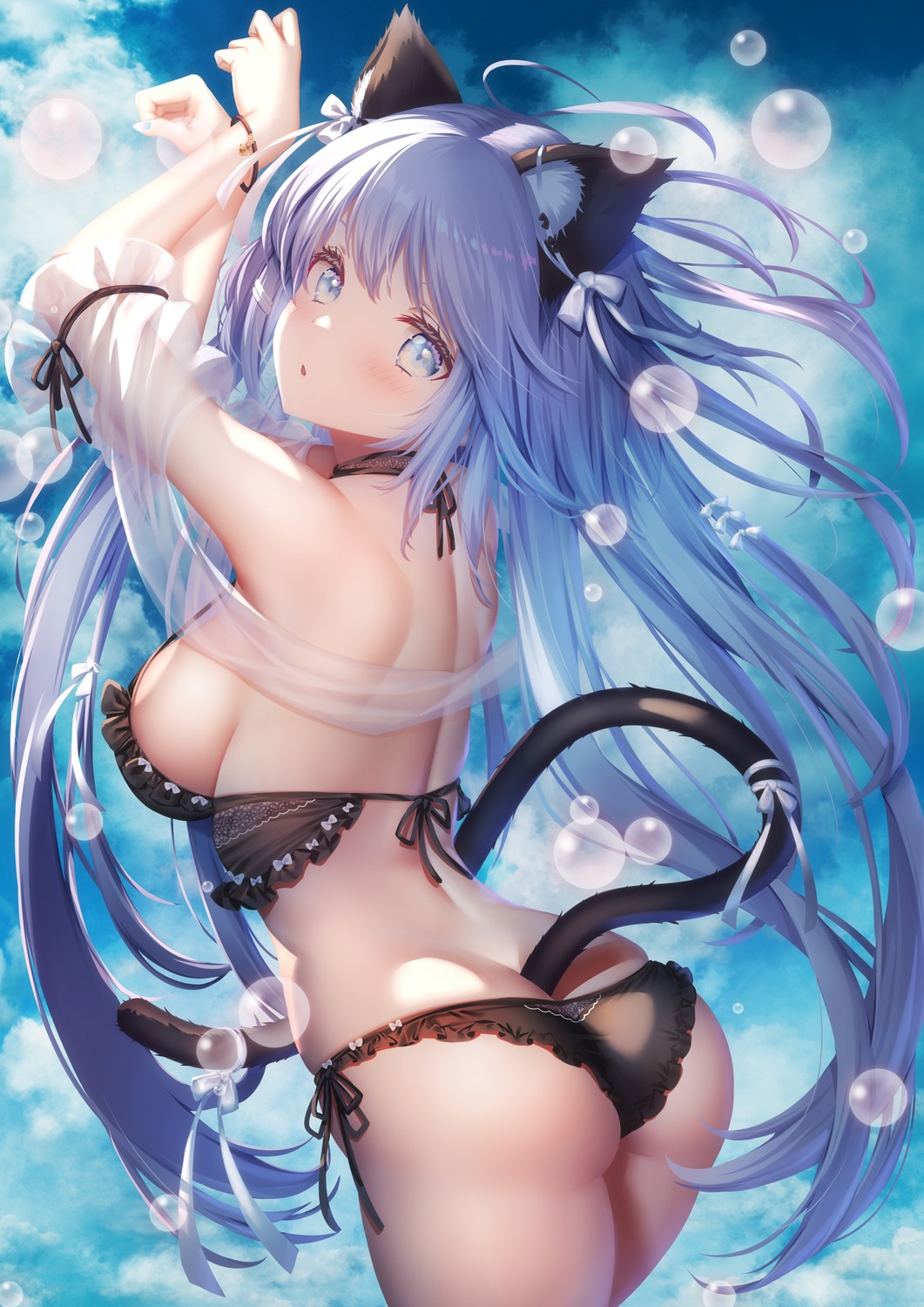 animal_ears ass bikini nekomimi see_through swimsuits tail thong zzz_(zzz00166403zzz)